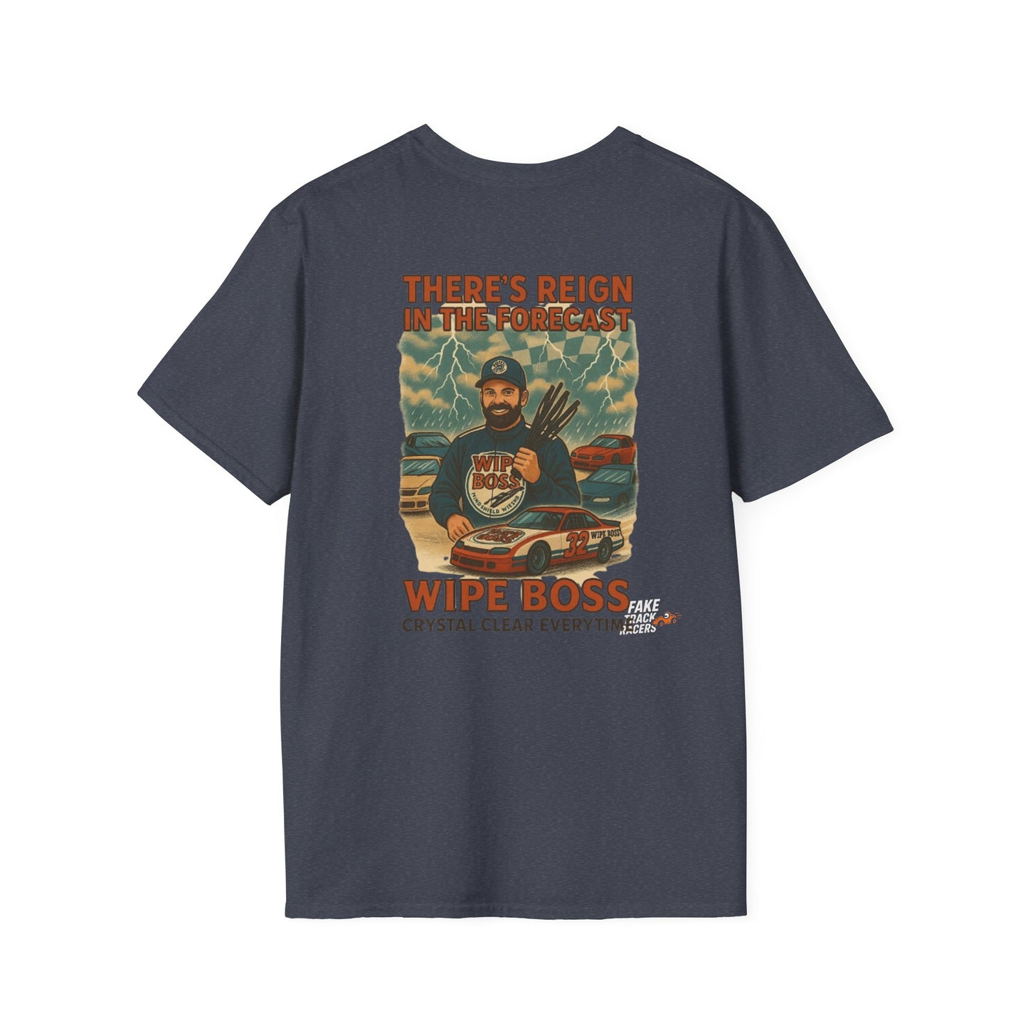 Vintage Style 90s Racing Tee Shirt STEWART STORM Wipe Boss Fake Track Racers