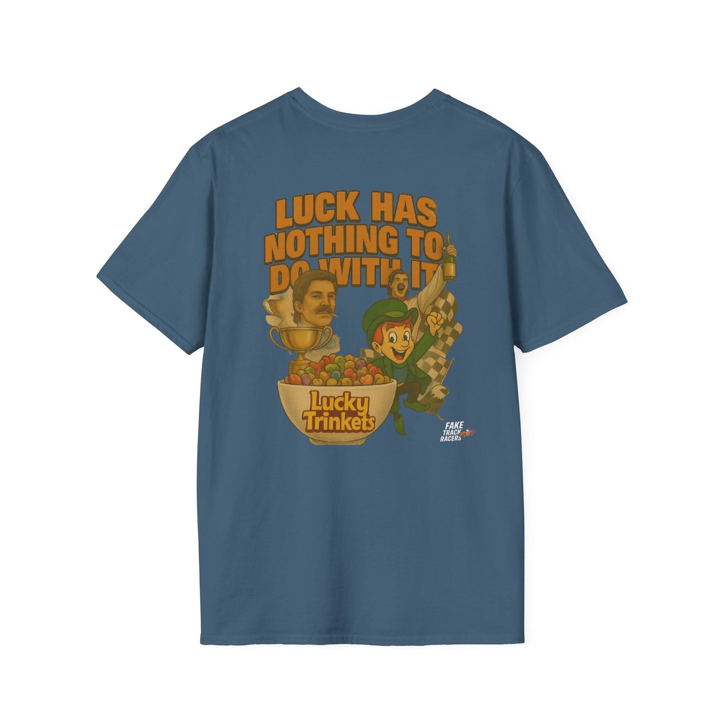Vintage Style 90s Racing Tee Shirt JAKE OHOULAHAN Lucky Trinkets Fake Track Racers