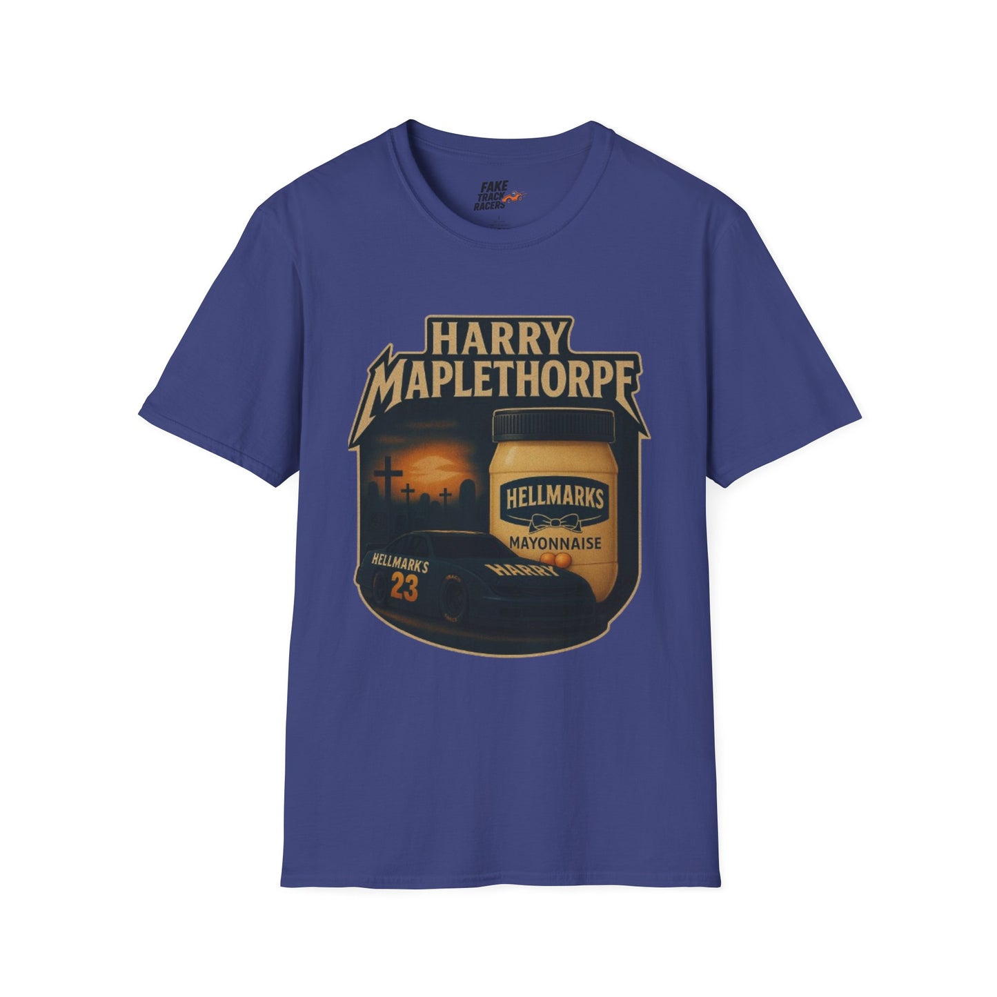 Vintage Style 90s Racing Tee Shirt HARRY MAPLETHORPE Hellmark's Fake Track Racers