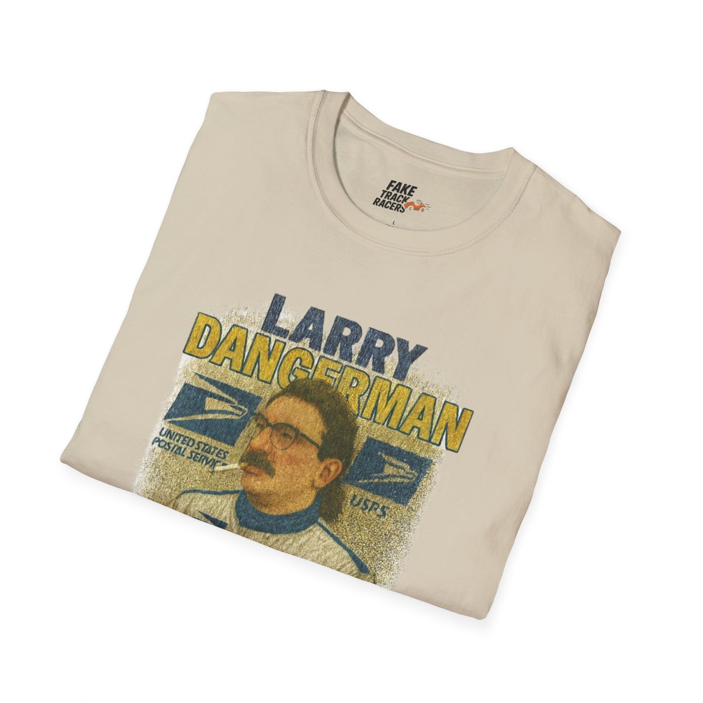 Vintage Style 90s Racing Tee Shirt LARRY DANGERMAN Deliver Shirt Fake Track Racers