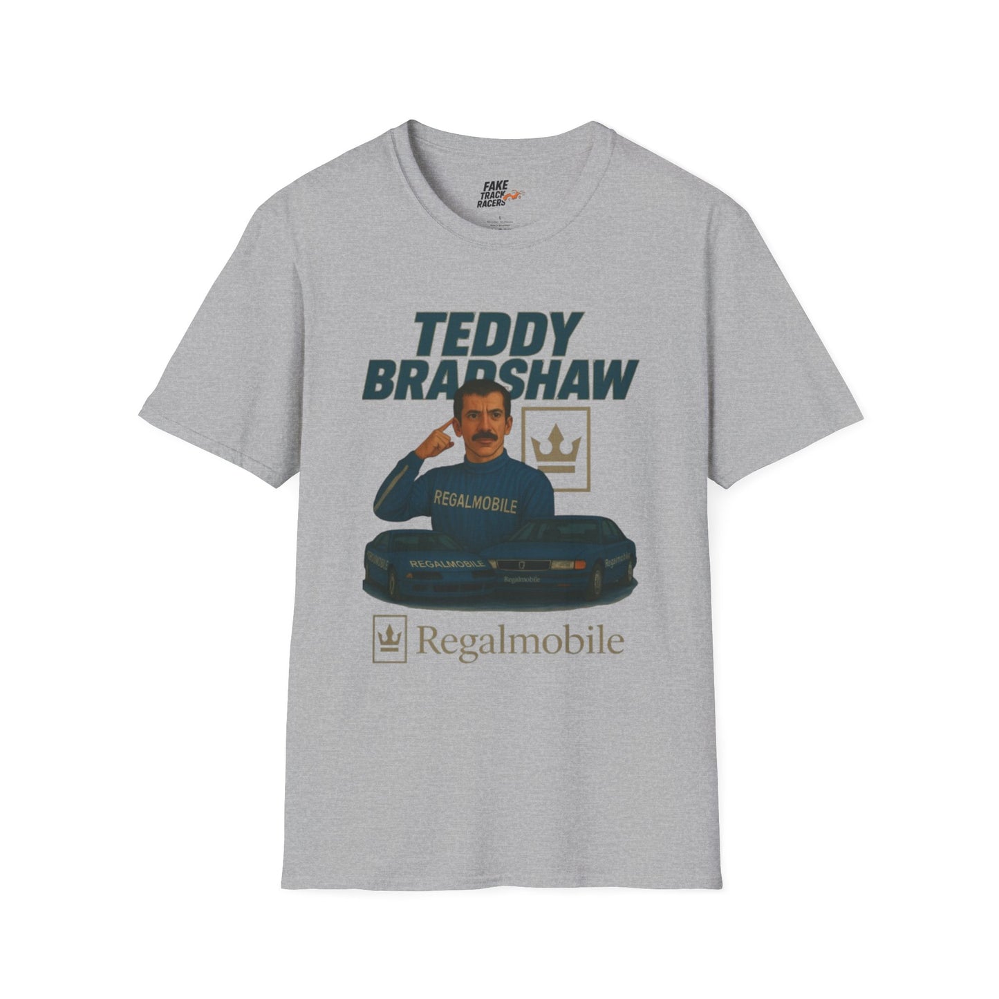 Vintage Style 90s Racing Tee Shirt TEDDY BRADSHAW Regal Fake Track Racers