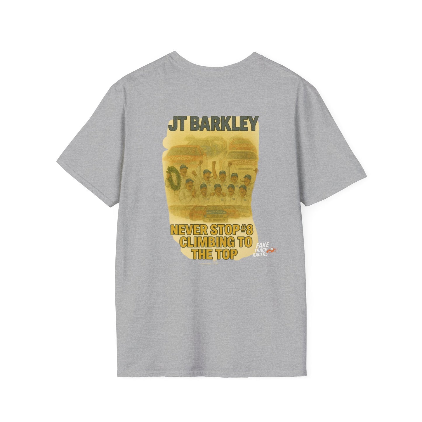 Vintage Style 90s Racing Tee Shirt JT BARKLEY Champion Shirt Fake Track Racers