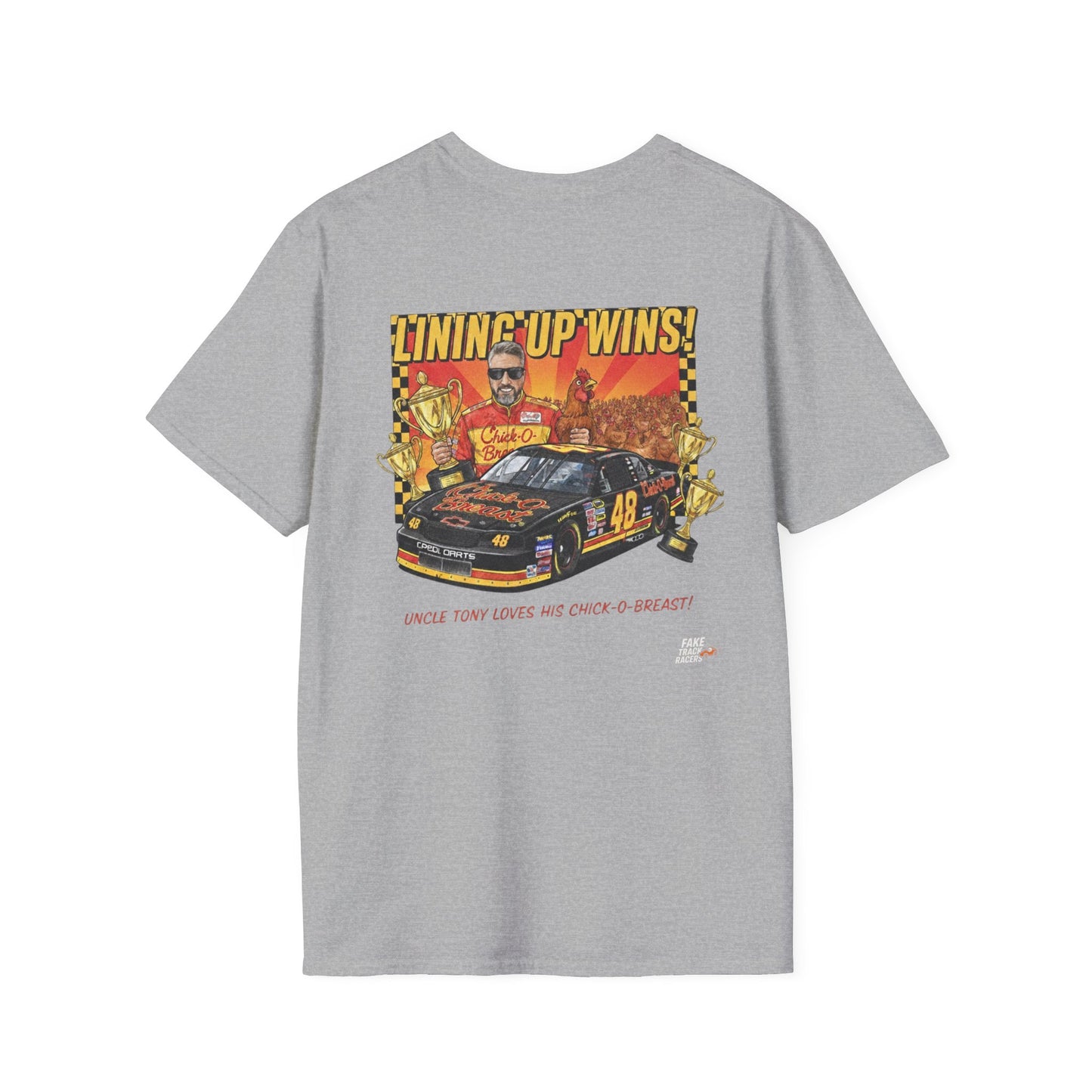 Vintage Style 90s Racing Tee Shirt TONY WALLACE Chick Fake Track Racers