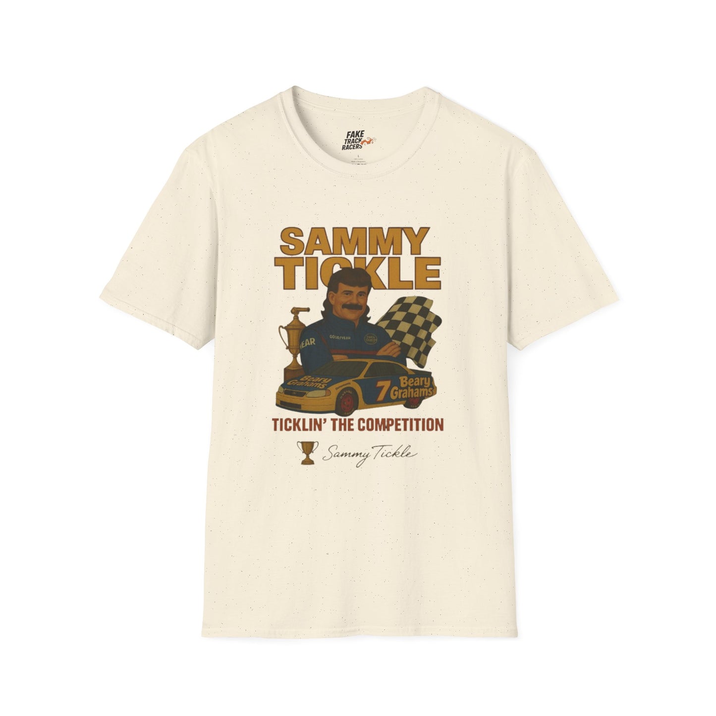 Vintage Style Racing Tee Shirt SAMMY TICKLE, 1988 Champion Shirt Fake Track Racers