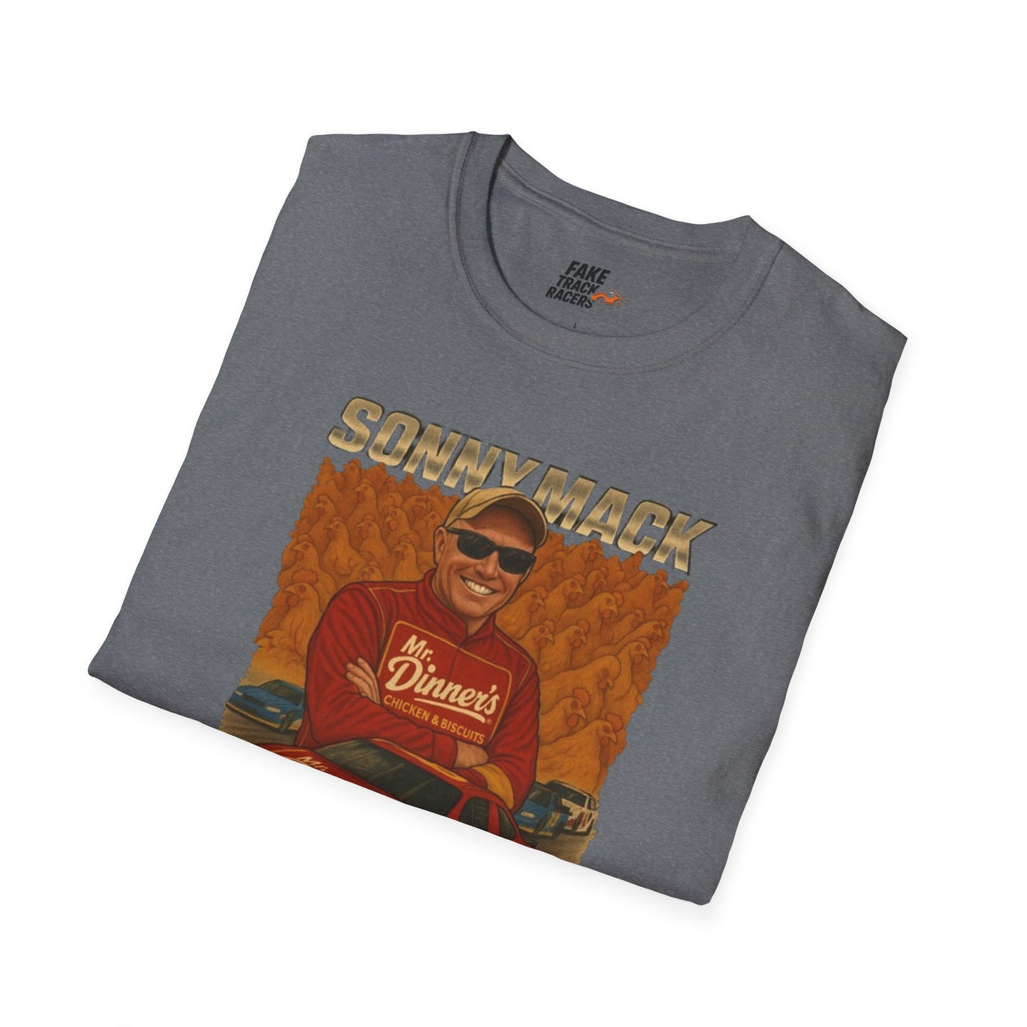 Vintage Style 90s Racing Tee Shirt SONNY MACK Mr Dinners Fake Track Racers