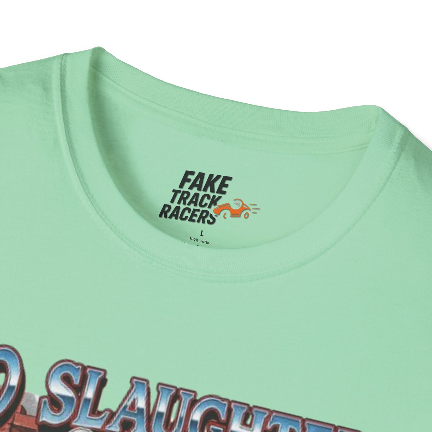 Vintage Style 90s Racing Tee Shirt BO SLAUGHTER Kuddle Fake Track Racers