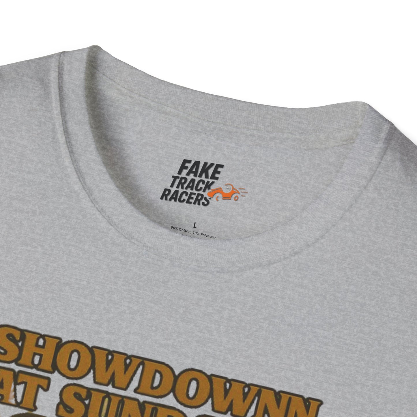 Vintage Style 90s Racing Tee Shirt SHOWDOWN AT SUNDOWN Fake Track Racers