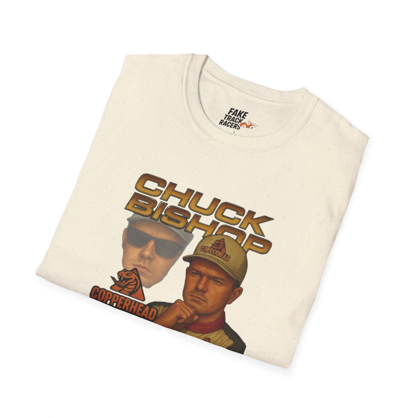 Vintage Style 90s Racing Tee Shirt CHUCK BISHOP Chess Fake Track Racers