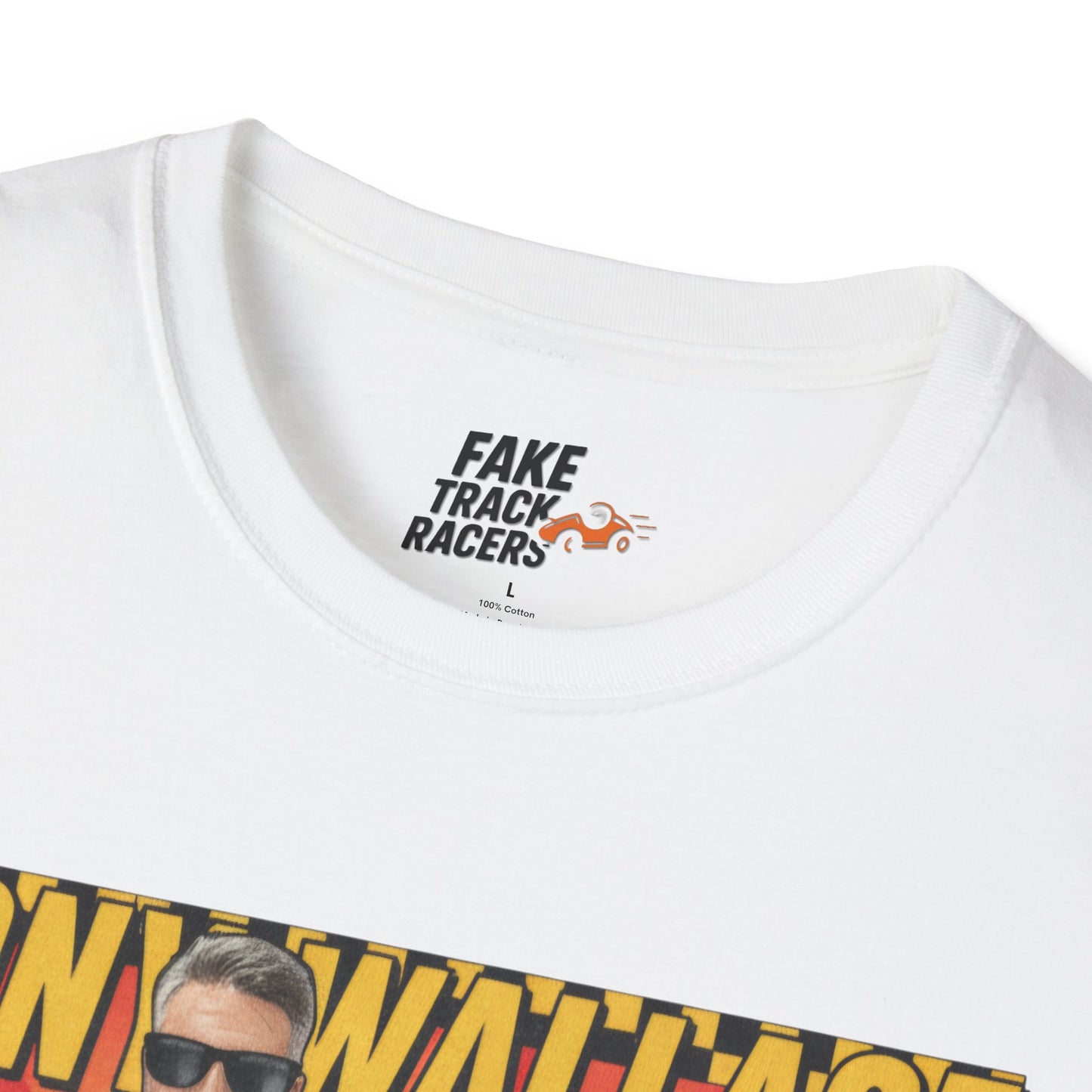 Vintage Style 90s Racing Tee Shirt TONY WALLACE Chick Fake Track Racers