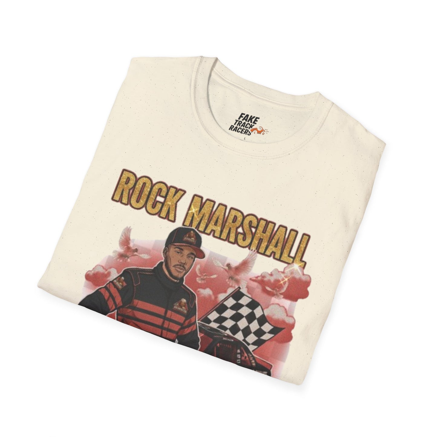 Vintage Style 90s Racing Tee Shirt ROCK MARSHALL Chef Microwave Fake Track Racers