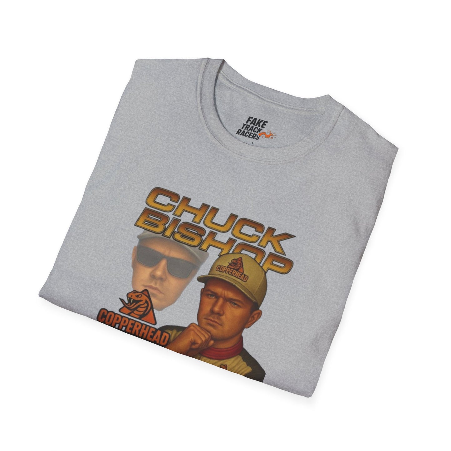 Vintage Style 90s Racing Tee Shirt CHUCK BISHOP Chess Fake Track Racers