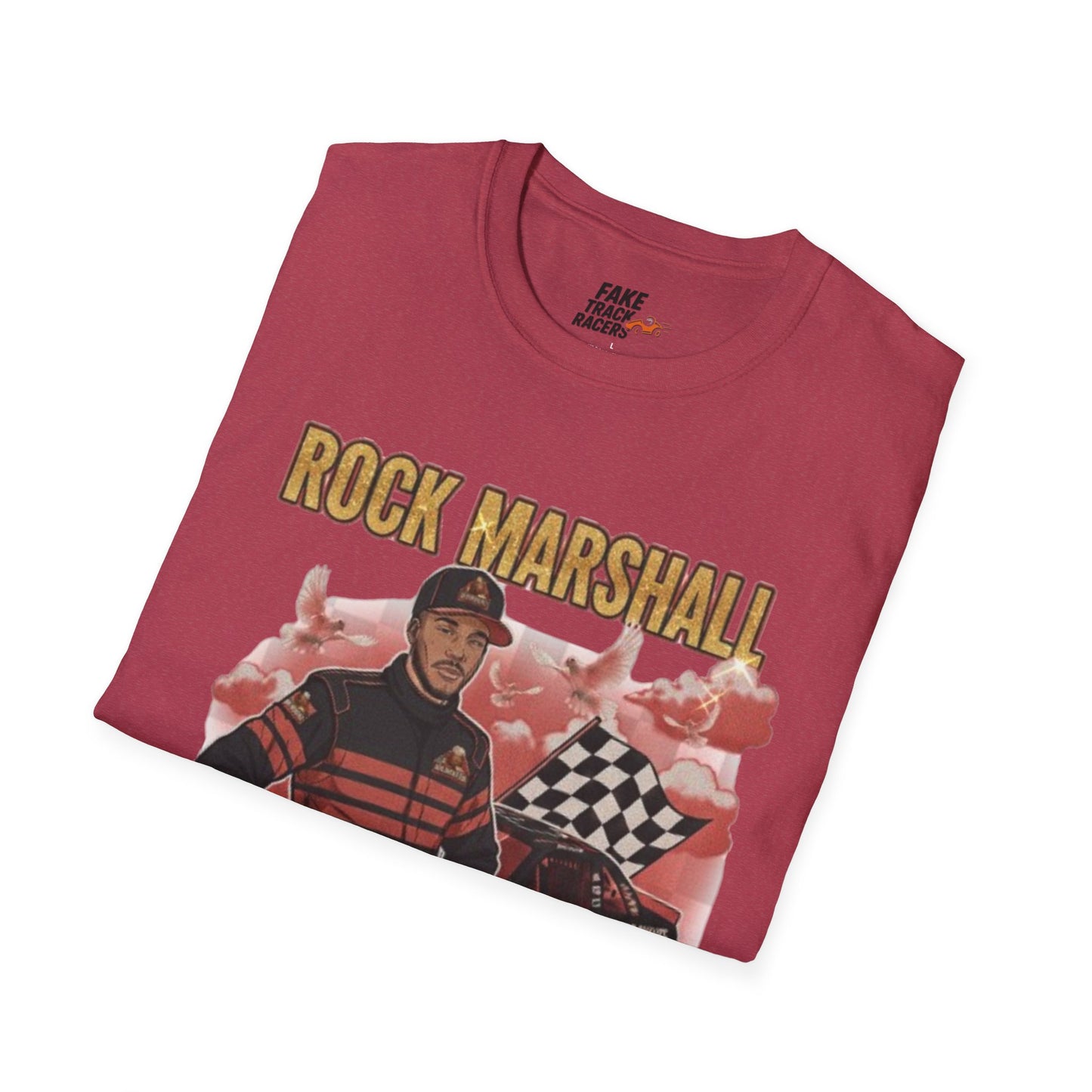 Vintage Style 90s Racing Tee Shirt ROCK MARSHALL Chef Microwave Fake Track Racers