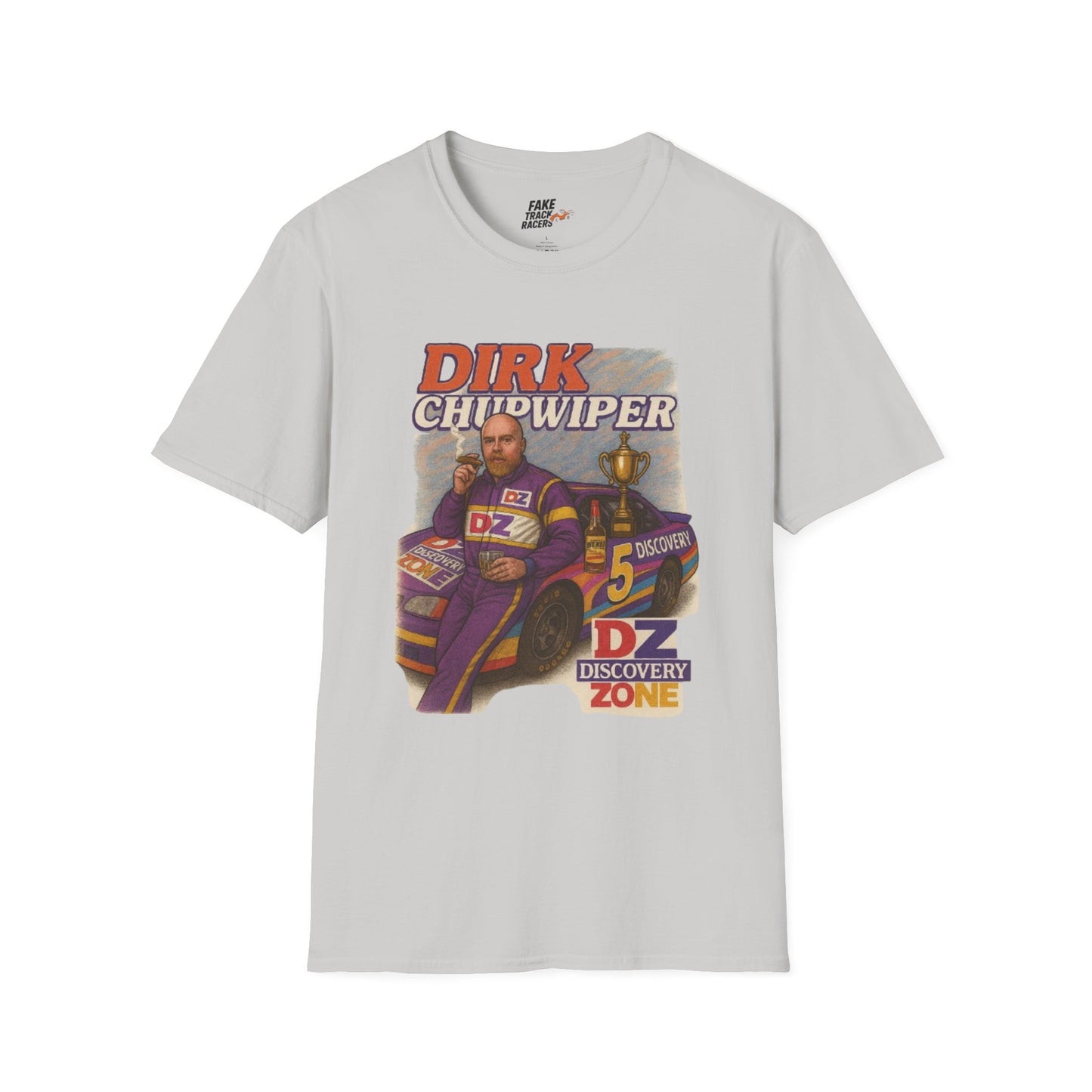 Vintage Style 90s Racing Tee DIRK CHUPWIPER DZ Fake Track Racers