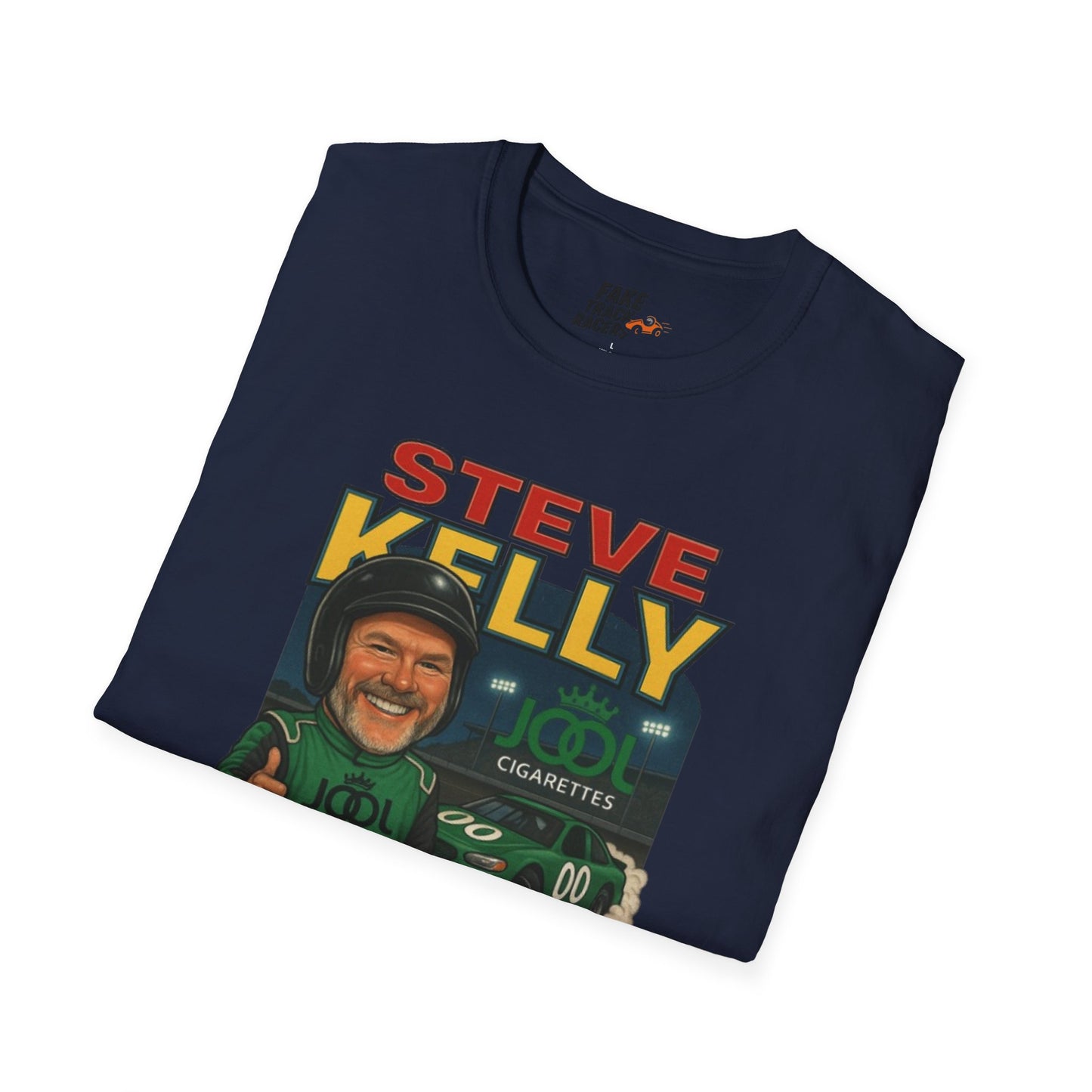 Vintage Style 90s Racing Tee Shirt STEVE KELLY Jool Fake Track Racers