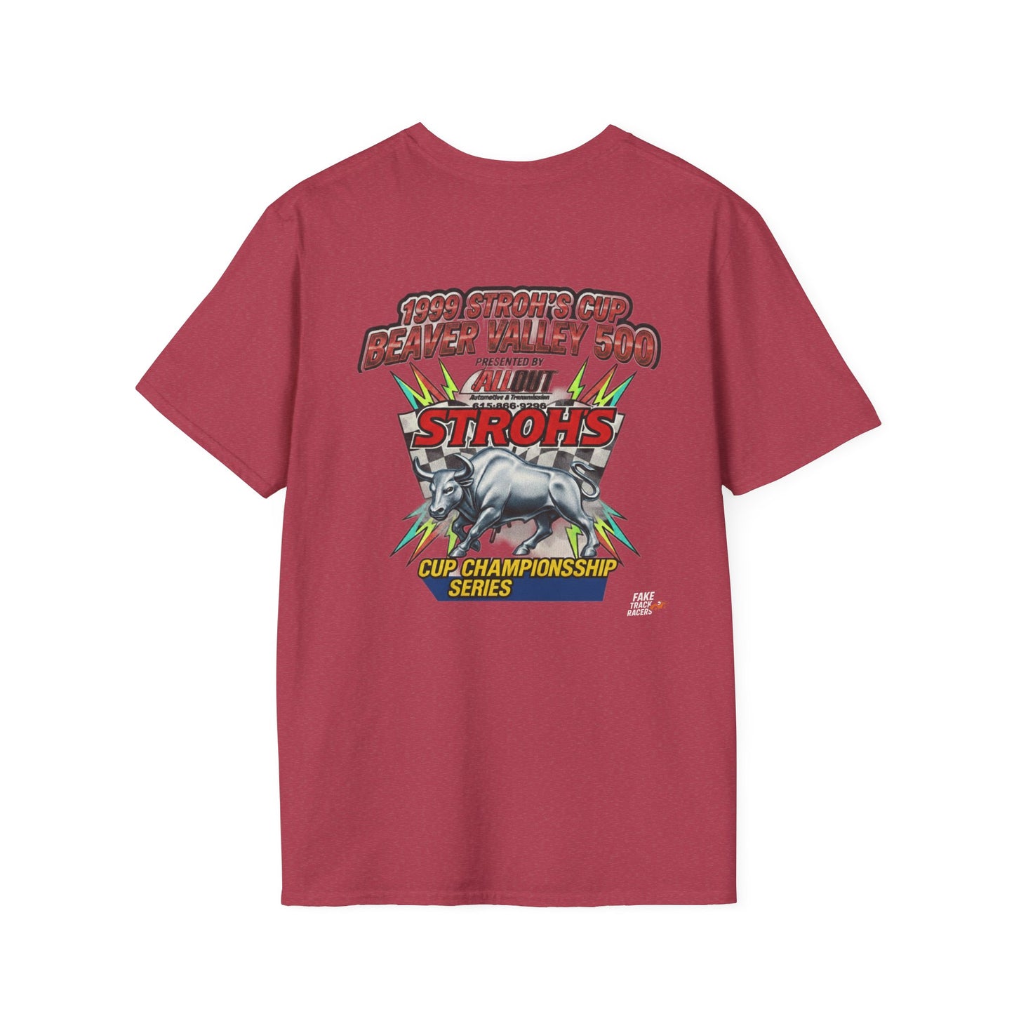 Vintage Style 90s Racing Tee Shirt STEELE VS CHRISTMAS Friendly Fire Fake Track Racers