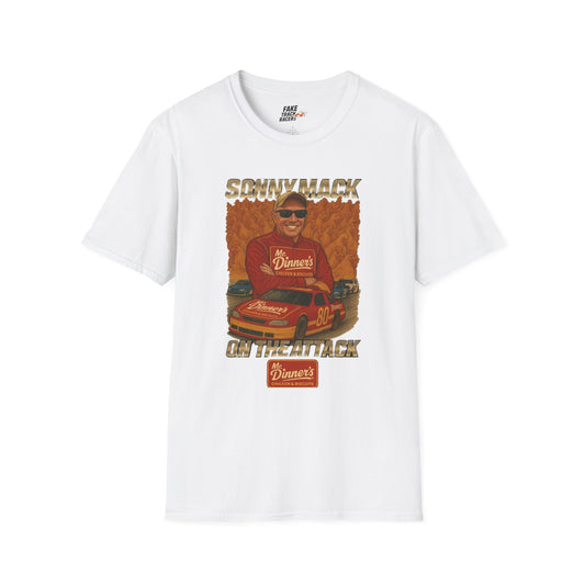 Vintage Style 90s Racing Tee Shirt SONNY MACK Mr Dinners Fake Track Racers
