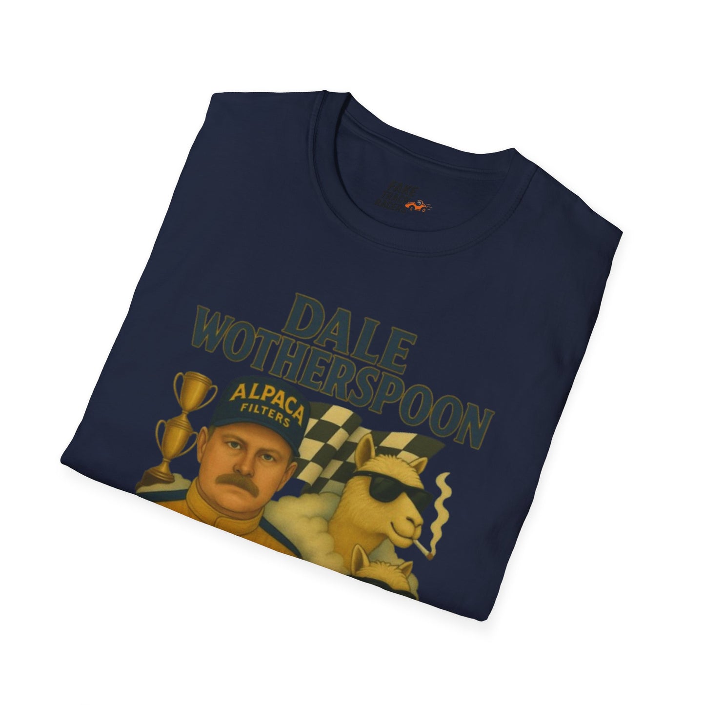 Vintage Style 90s Racing Tee Shirt DALE WOTHERSPOON Alpaca Fake Track Racers