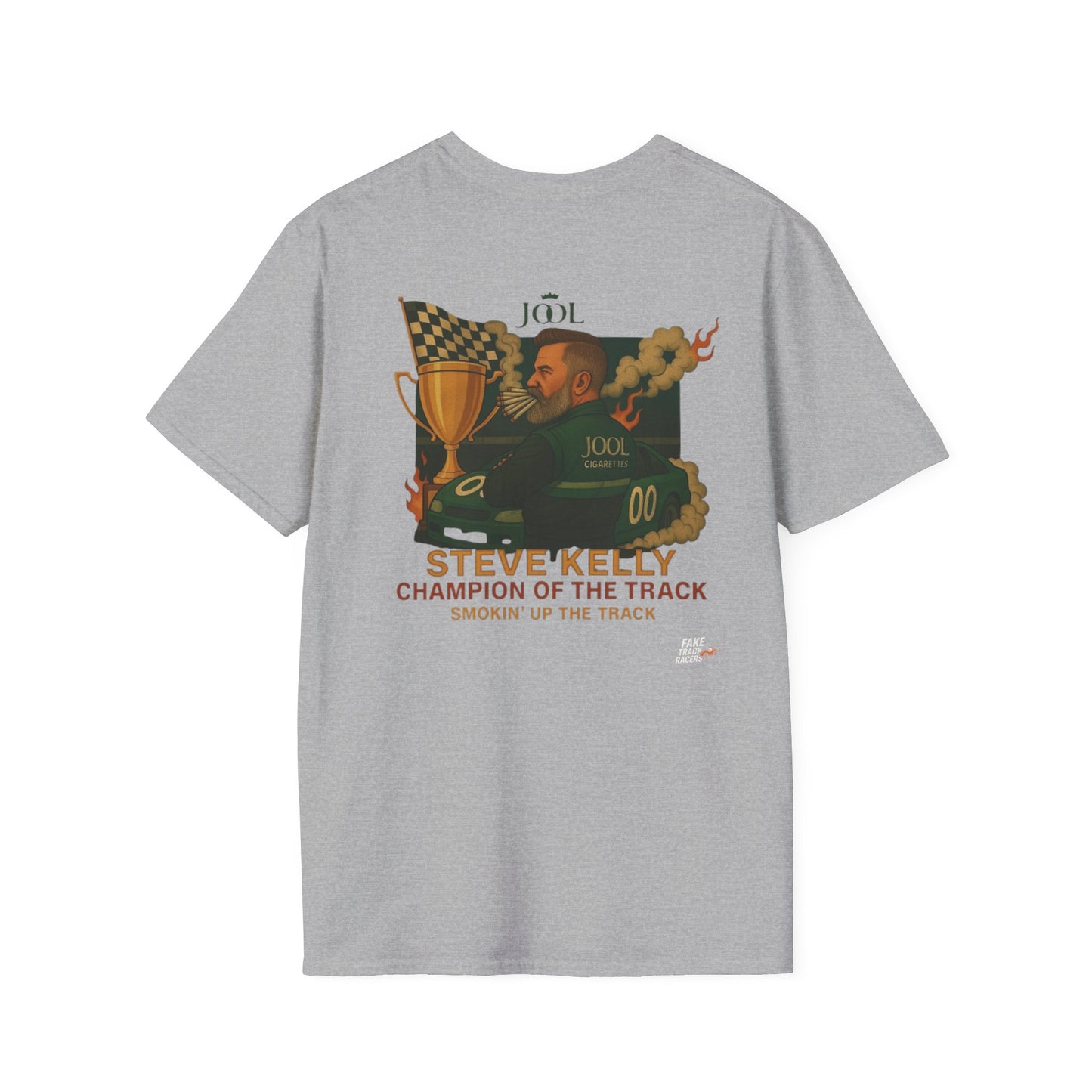 Vintage Style 90s Racing Tee Shirt STEVE KELLY Jool Fake Track Racers