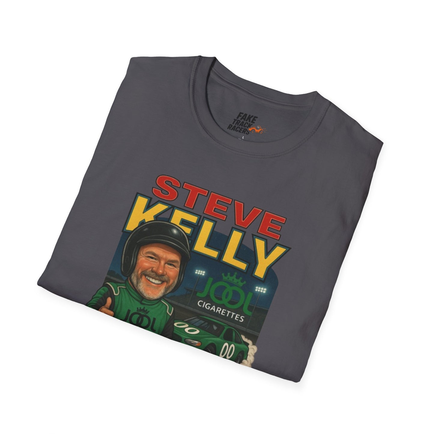 Vintage Style 90s Racing Tee Shirt STEVE KELLY Jool Fake Track Racers