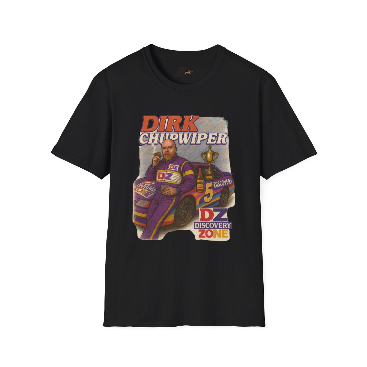 Vintage Style 90s Racing Tee DIRK CHUPWIPER DZ Fake Track Racers