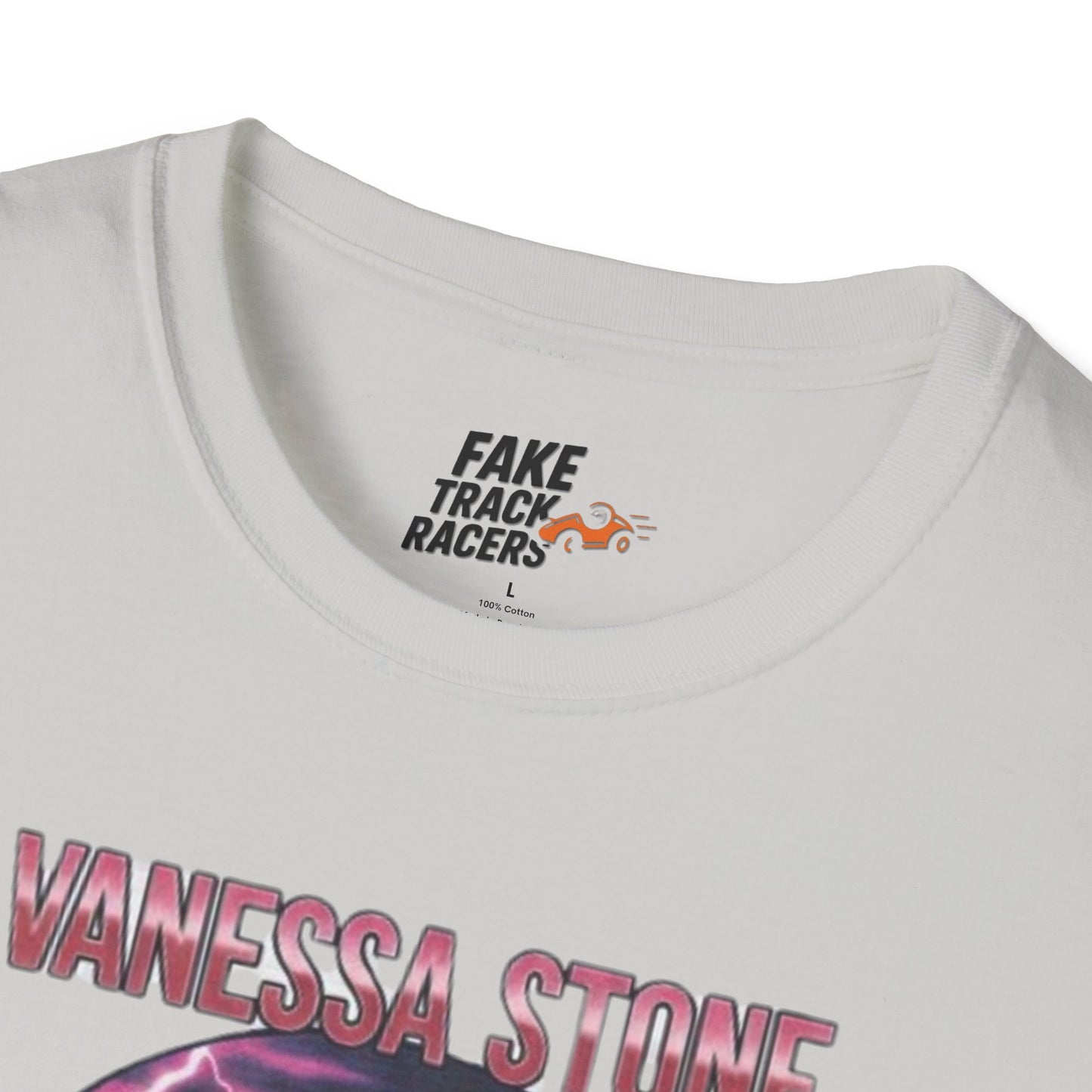 Vintage Style 90s Racing Tee Shirt VANESSA STONE Lightning Fake Track Racers
