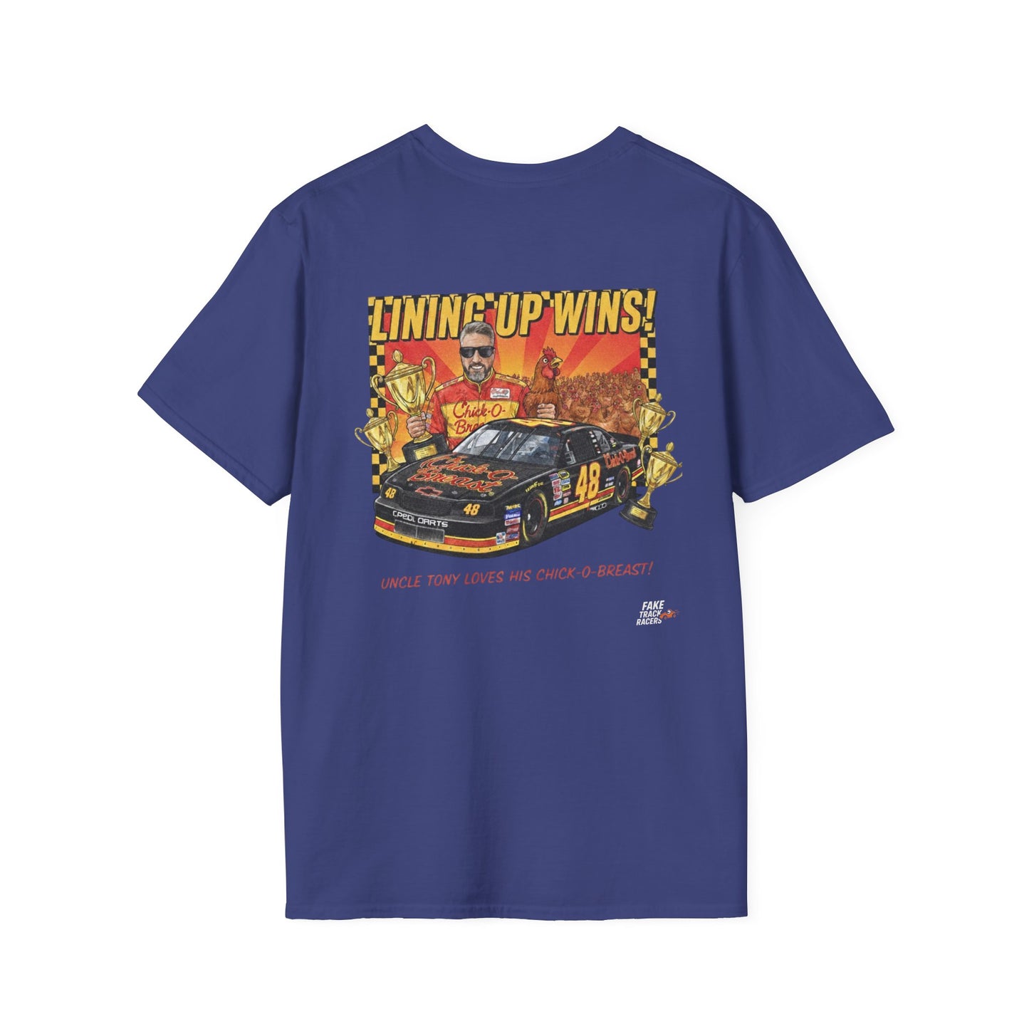 Vintage Style 90s Racing Tee Shirt TONY WALLACE Chick Fake Track Racers