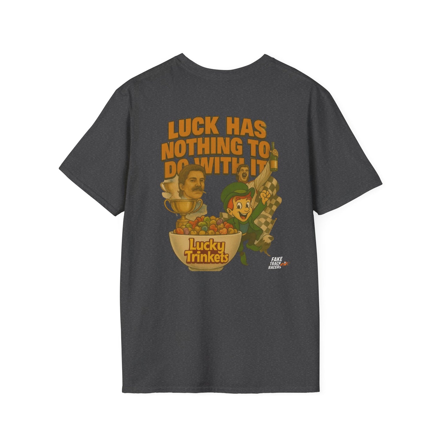 Vintage Style 90s Racing Tee Shirt JAKE OHOULAHAN Lucky Trinkets Fake Track Racers