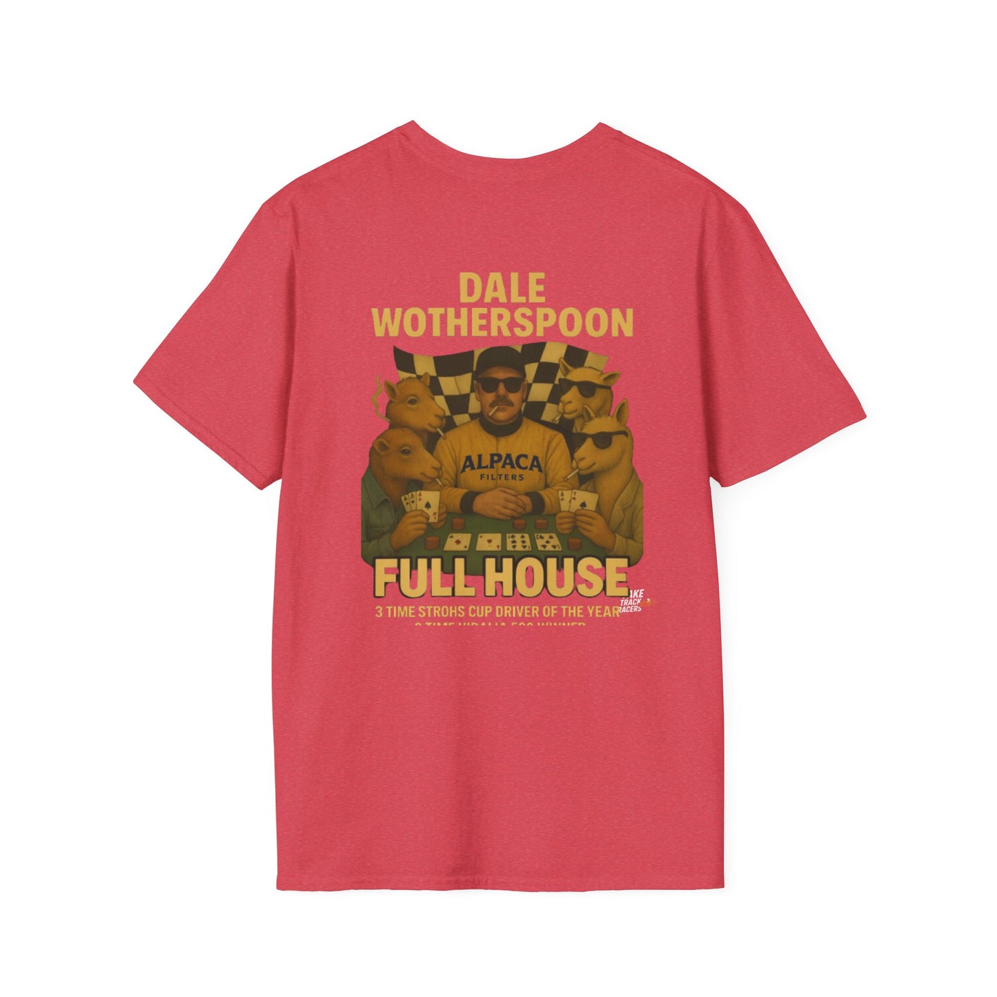 Vintage Style 90s Racing Tee Shirt DALE WOTHERSPOON Alpaca Fake Track Racers