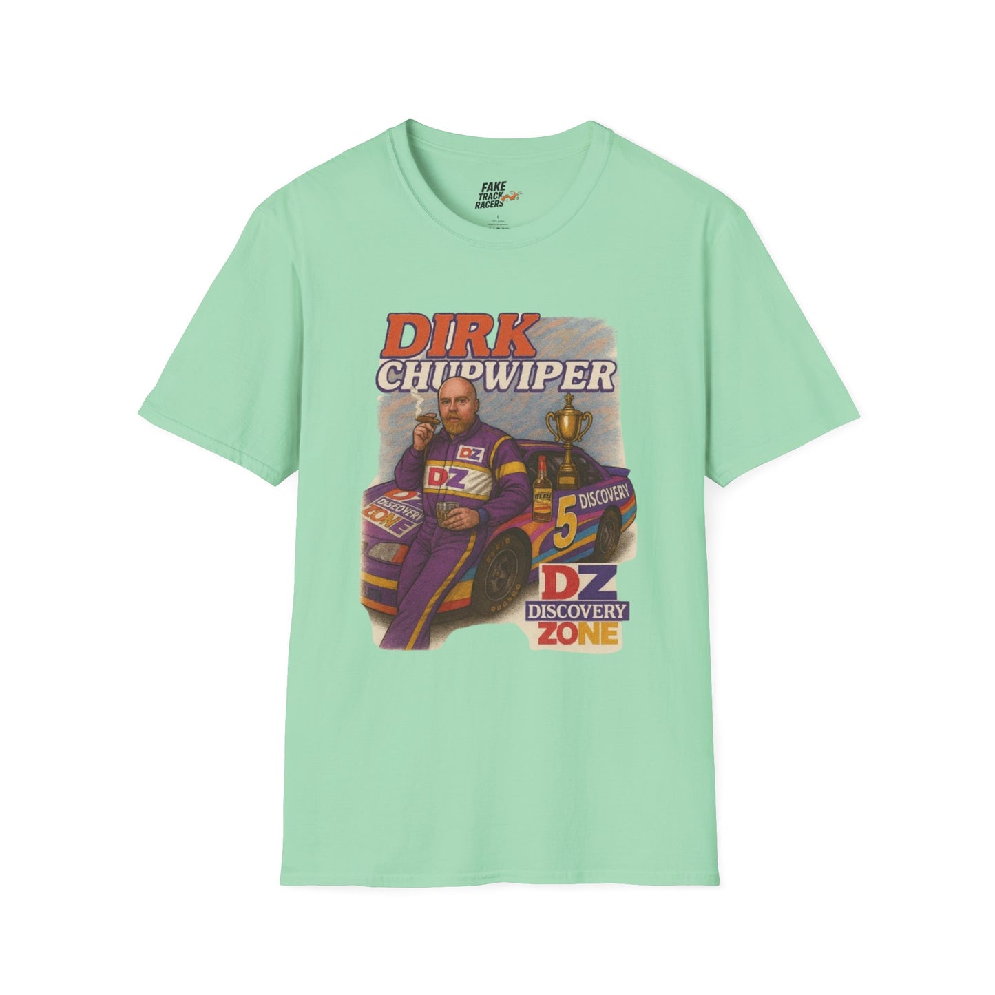 Vintage Style 90s Racing Tee DIRK CHUPWIPER DZ Fake Track Racers