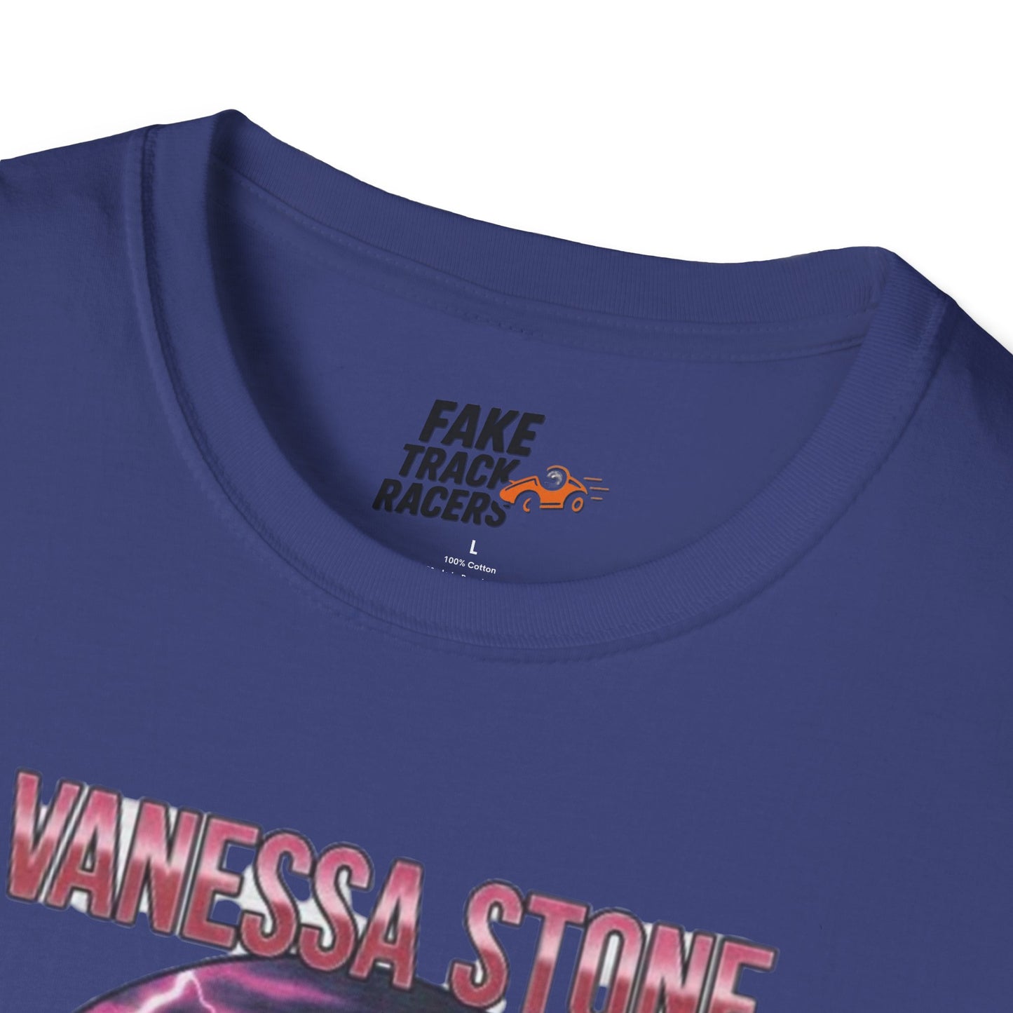 Vintage Style 90s Racing Tee Shirt VANESSA STONE Lightning Fake Track Racers