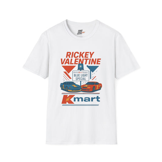 Vintage Style 90s Racing Tee Shirt  RICKEY VALENTINE KMart Fake Track Racers