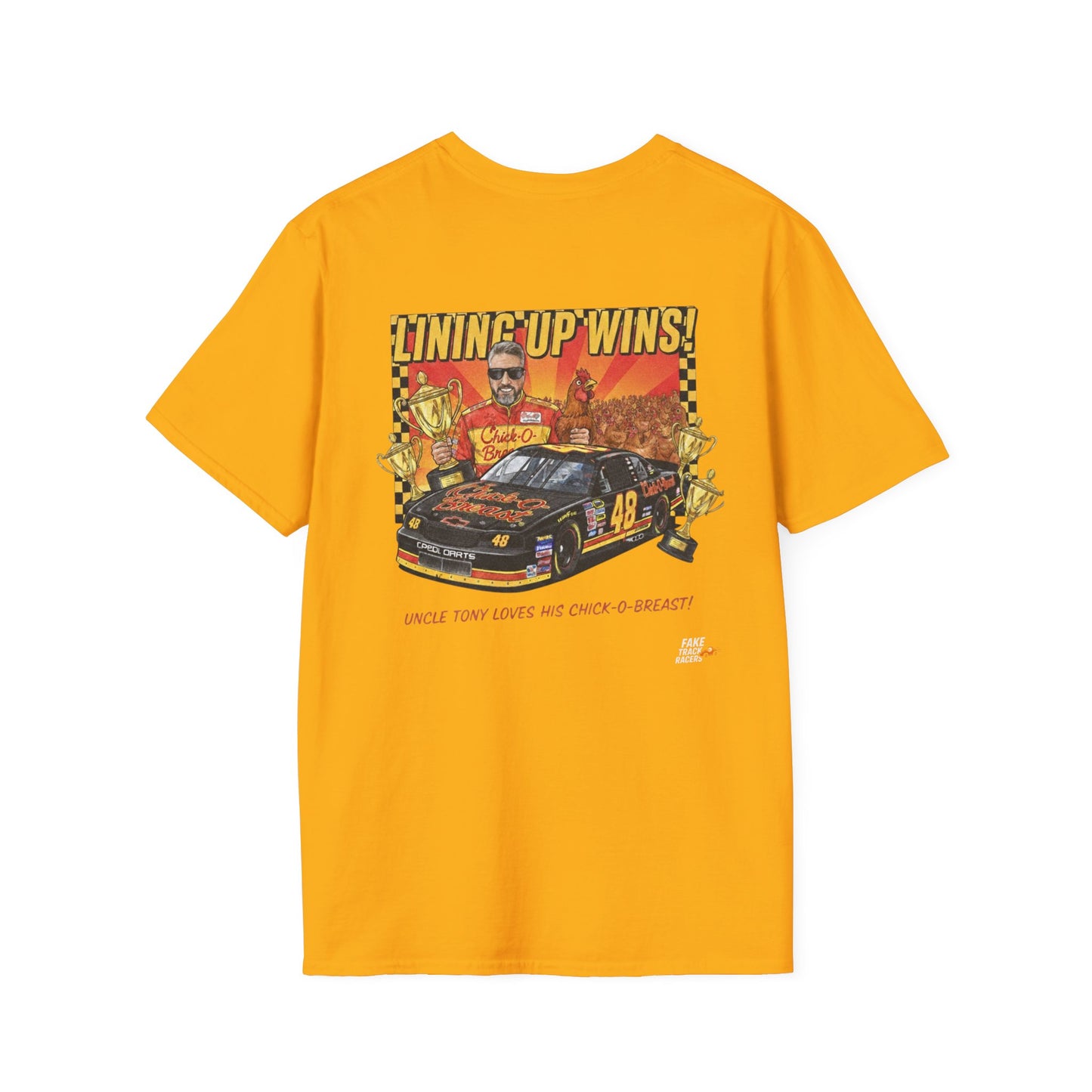 Vintage Style 90s Racing Tee Shirt TONY WALLACE Chick Fake Track Racers