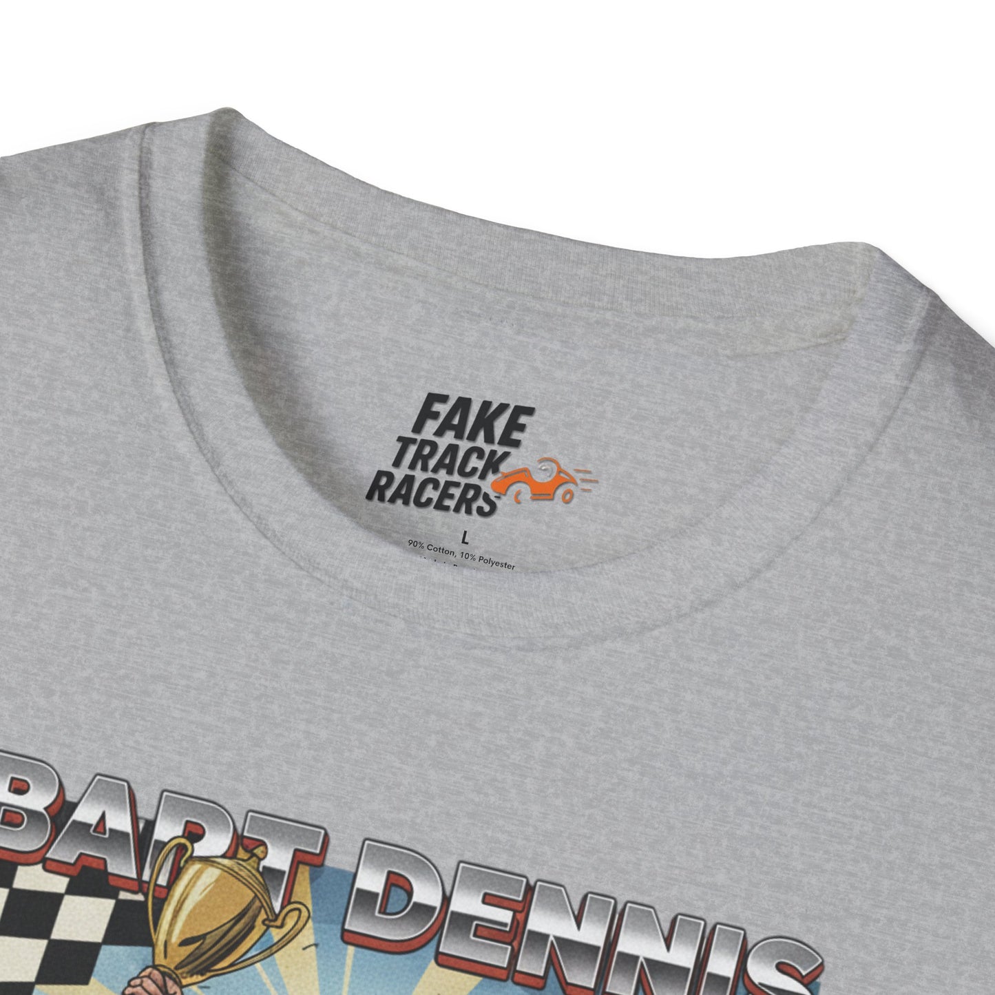 Vintage Style 90s Racing Tee Shirt BART DENNIS Cheetah Fake Track Racers