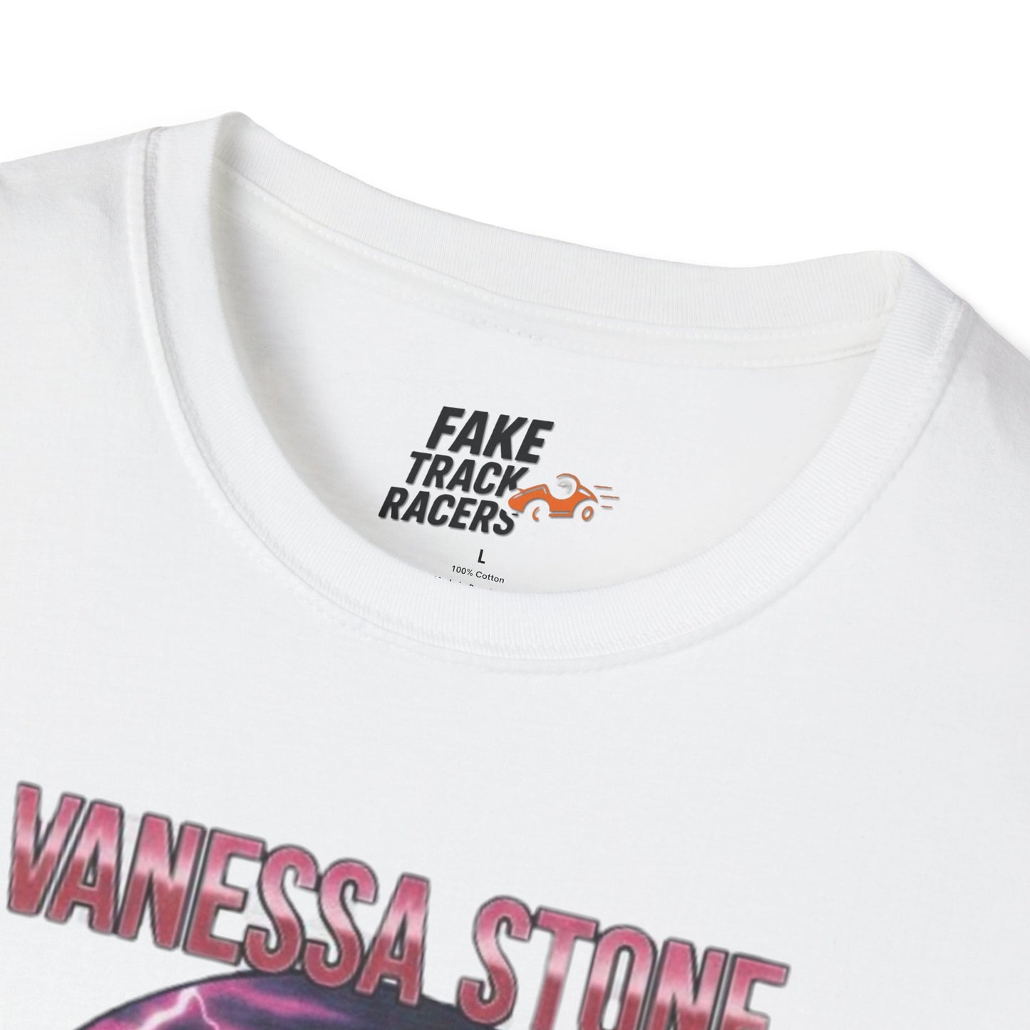 Vintage Style 90s Racing Tee Shirt VANESSA STONE Lightning Fake Track Racers