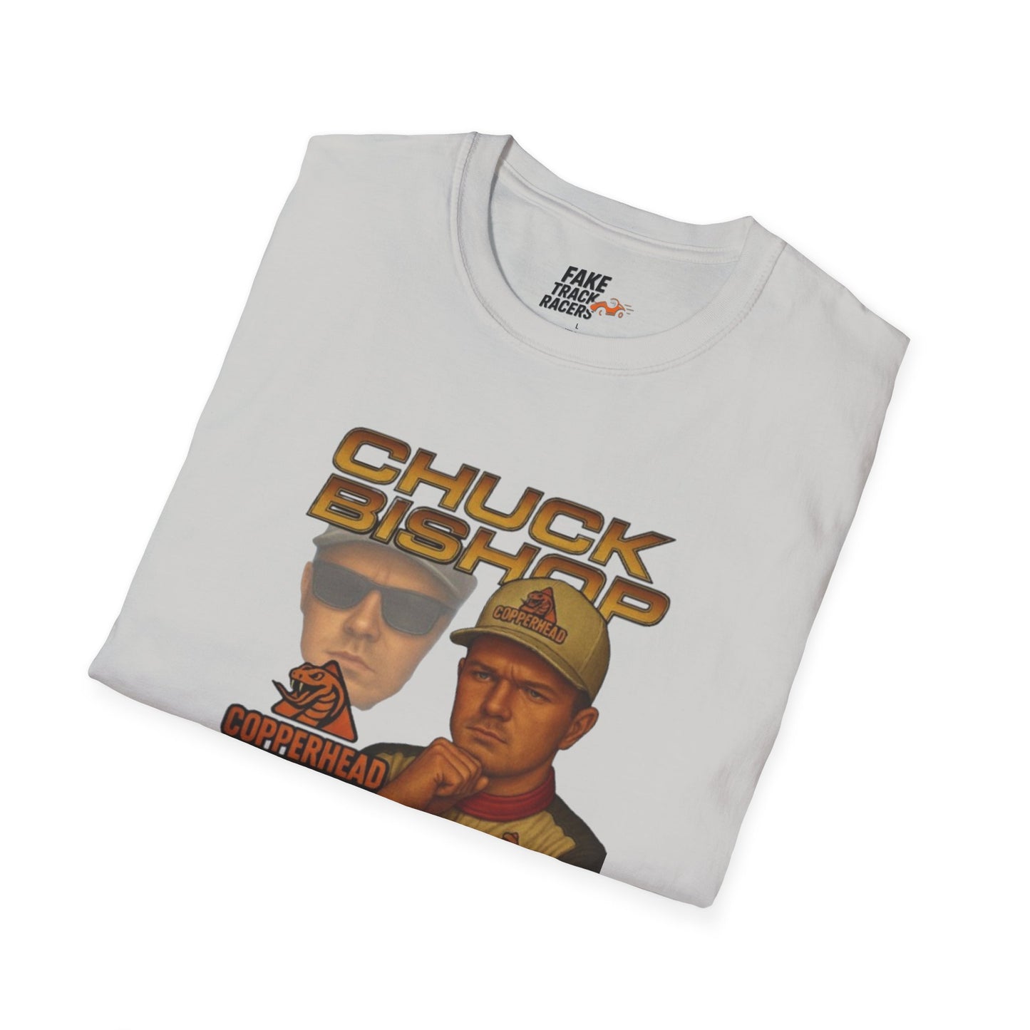 Vintage Style 90s Racing Tee Shirt CHUCK BISHOP Chess Fake Track Racers