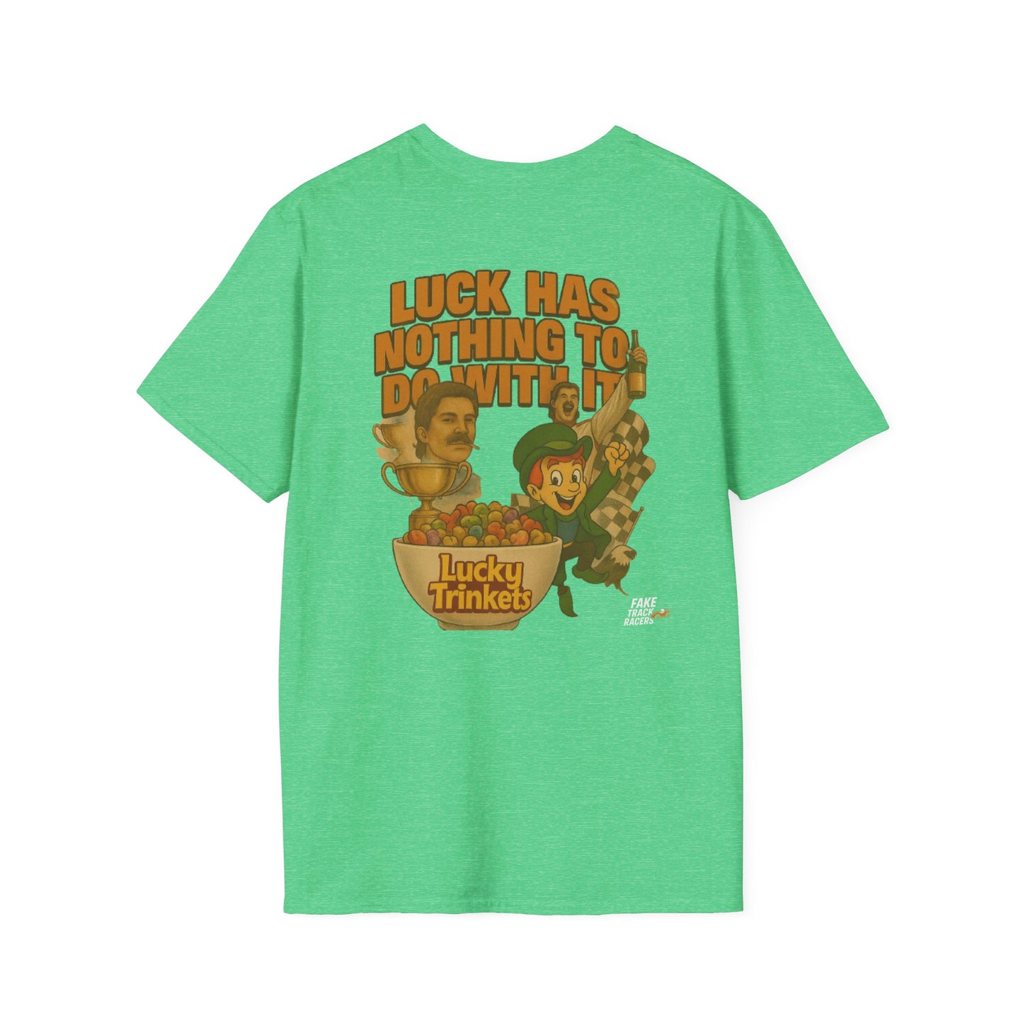 Vintage Style 90s Racing Tee Shirt JAKE OHOULAHAN Lucky Trinkets Fake Track Racers