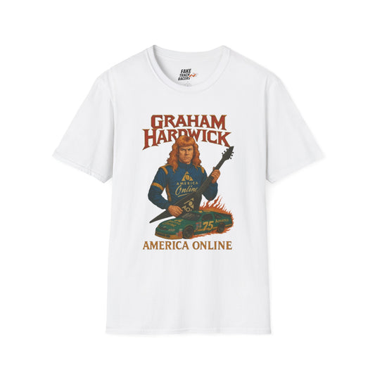 Vintage Style 90s Racing Tee Shirt GRAHAM HARDWICK AOL Fake Track Racers