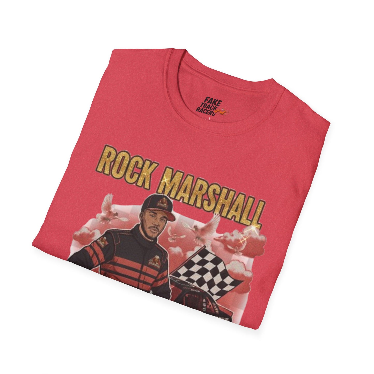 Vintage Style 90s Racing Tee Shirt ROCK MARSHALL Chef Microwave Fake Track Racers