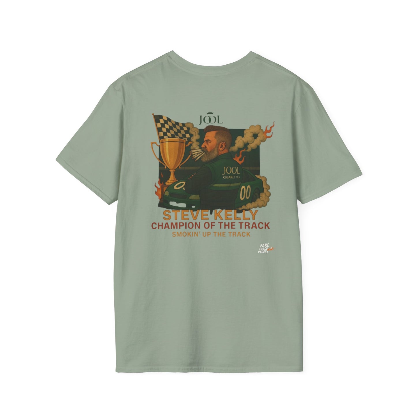 Vintage Style 90s Racing Tee Shirt STEVE KELLY Jool Fake Track Racers