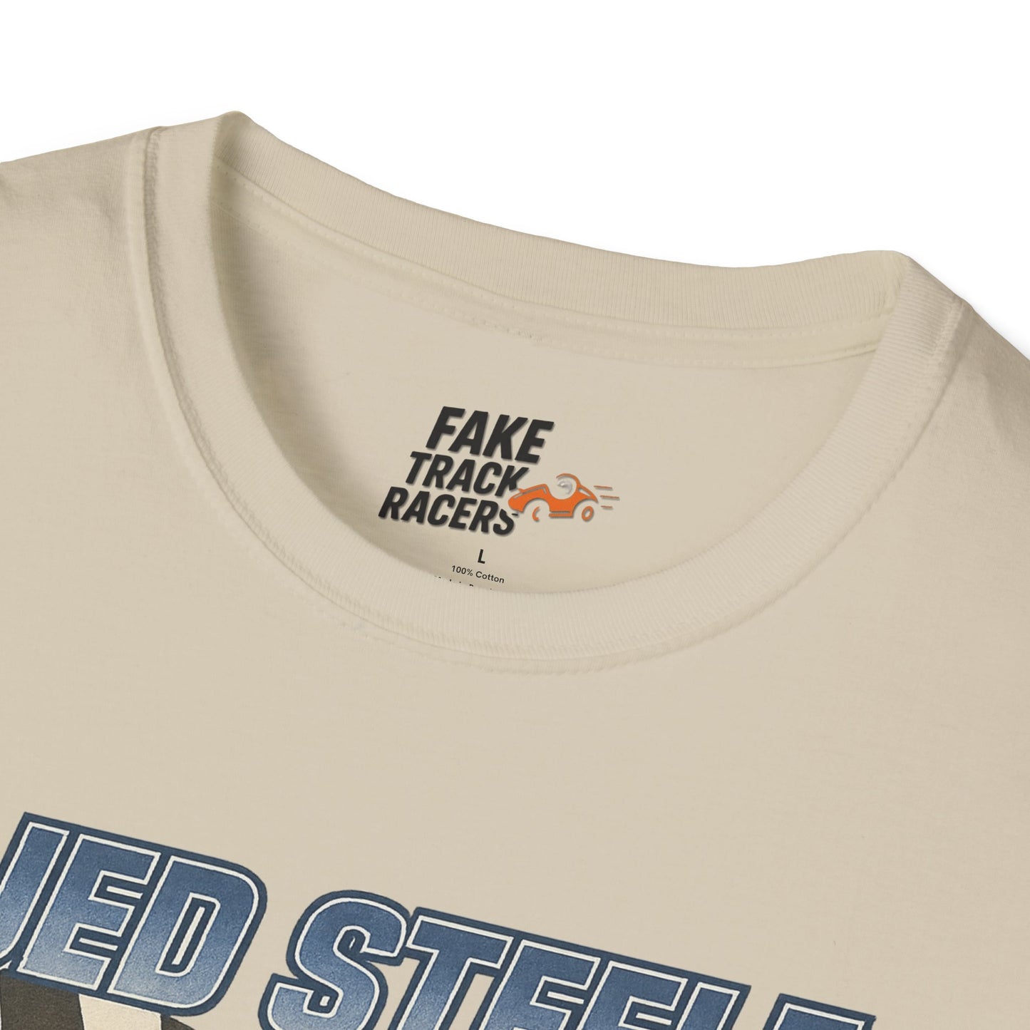 Vintage Style 90s Racing Tee Shirt JED STEELE AllOut Fake Track Racers