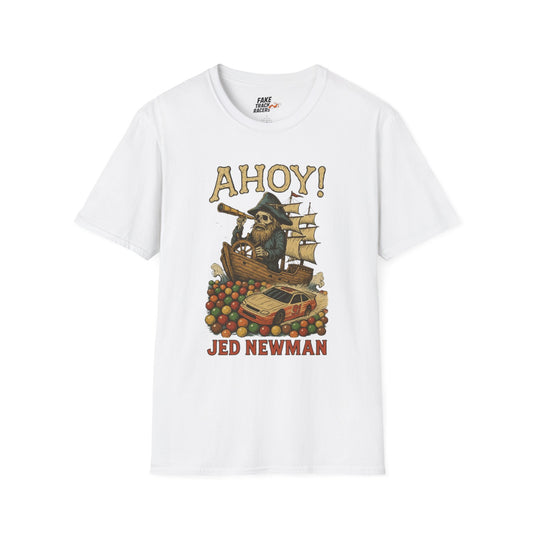 Vintage Style 90s Racing Tee JED NEWMAN Pirate Fake Track Racers