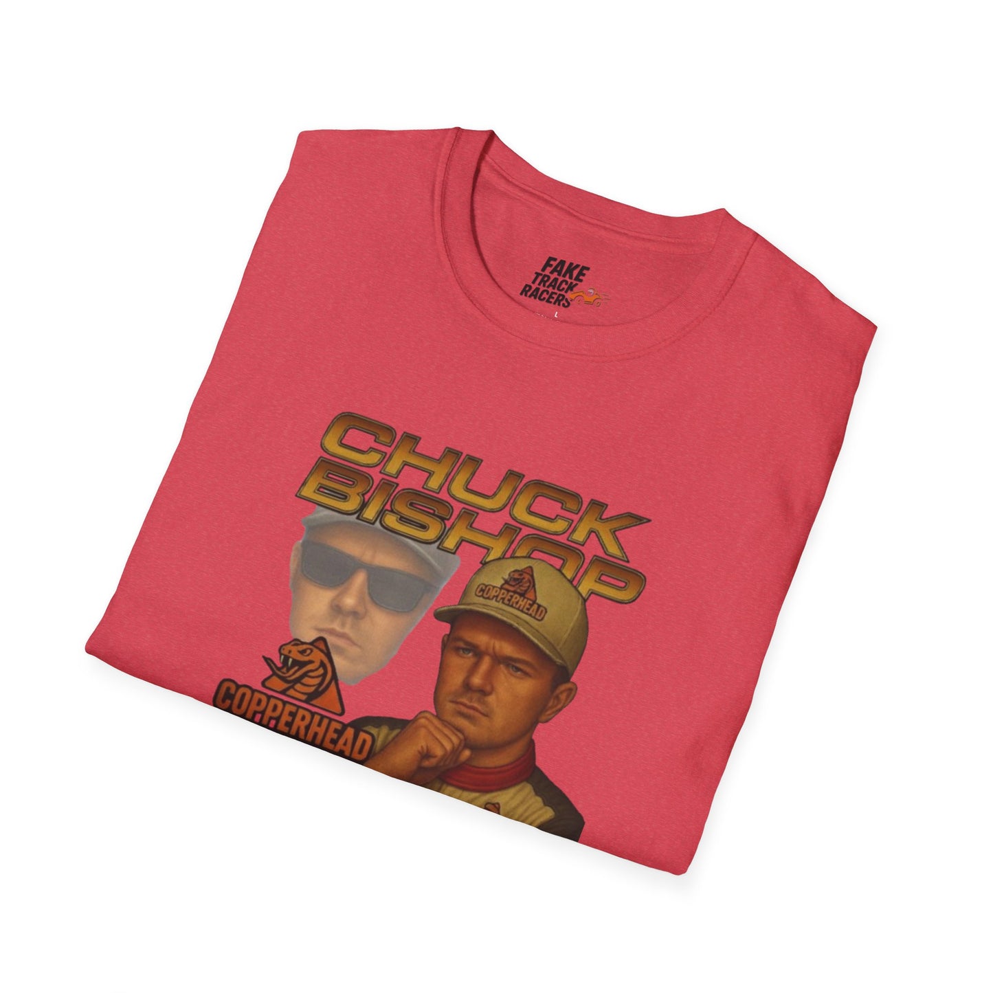 Vintage Style 90s Racing Tee Shirt CHUCK BISHOP Chess Fake Track Racers