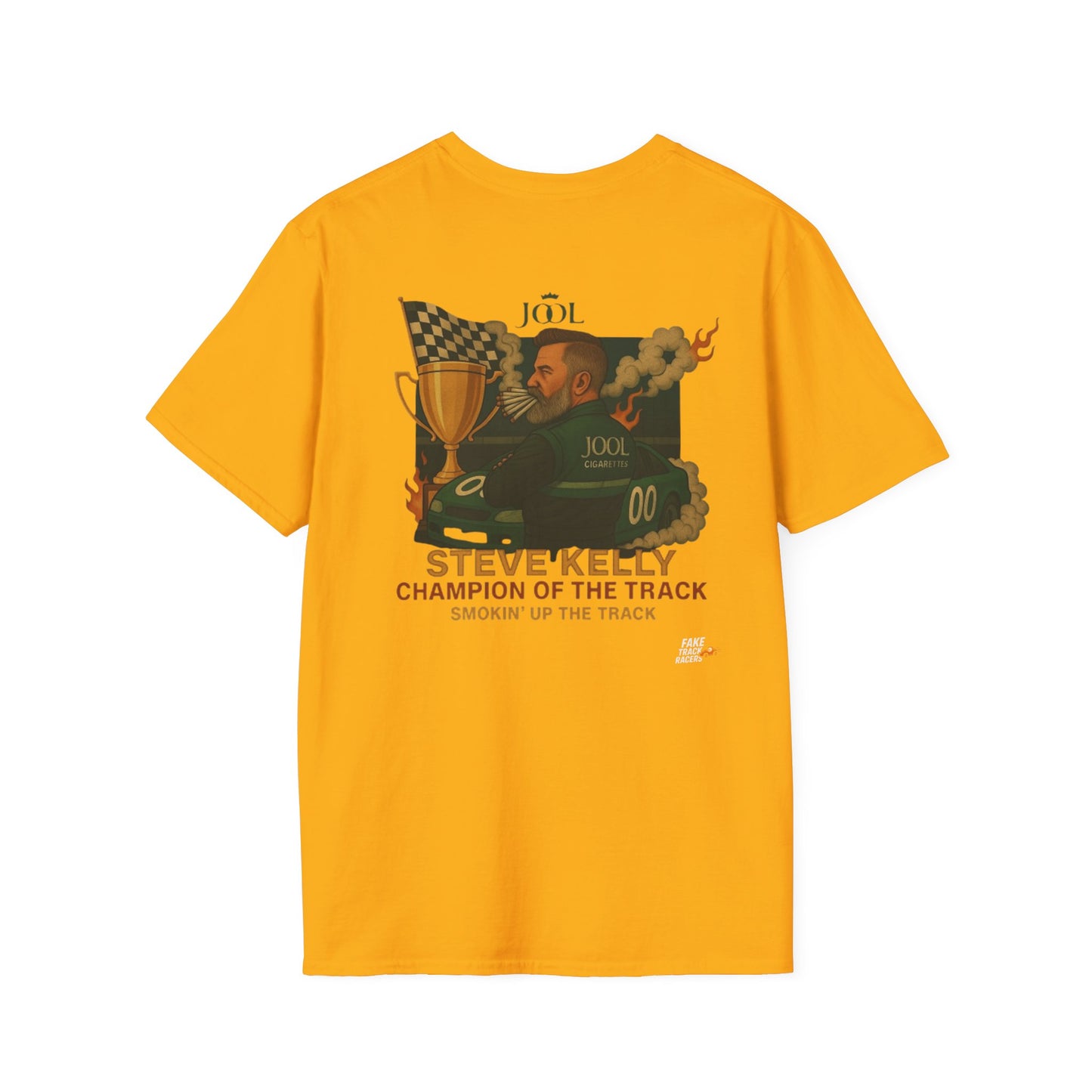 Vintage Style 90s Racing Tee Shirt STEVE KELLY Jool Fake Track Racers