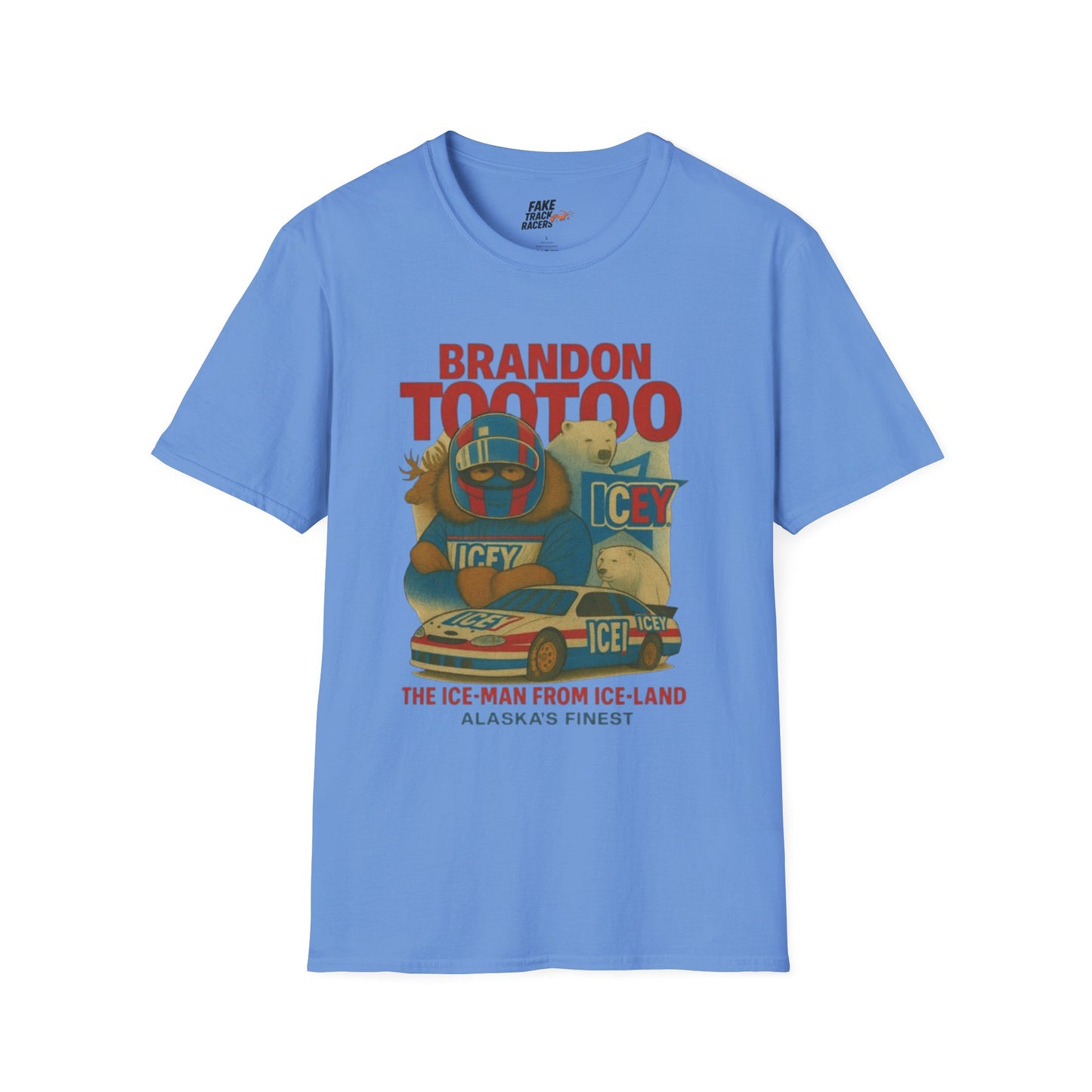 Vintage Style 90s Racing Tee Shirt BRANDON TOOTOO Alaska Fake Track Racers