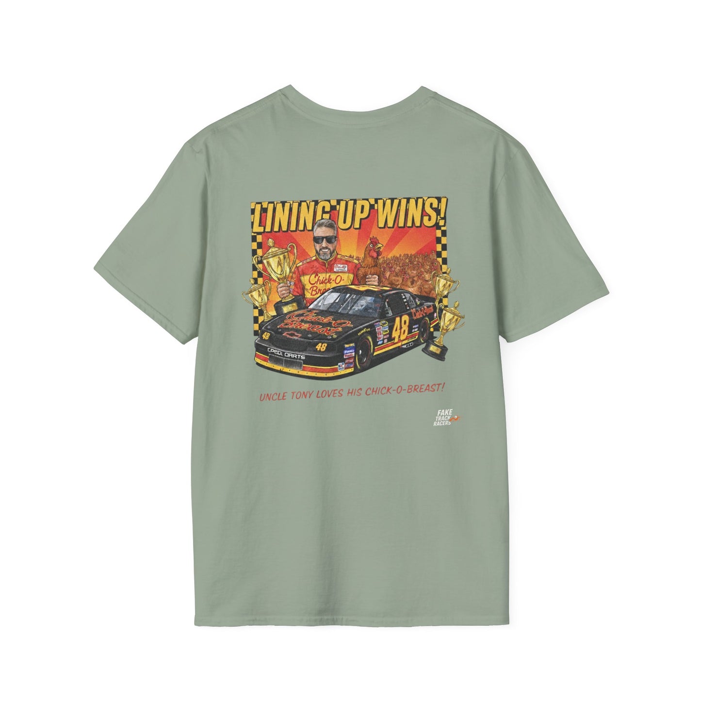 Vintage Style 90s Racing Tee Shirt TONY WALLACE Chick Fake Track Racers