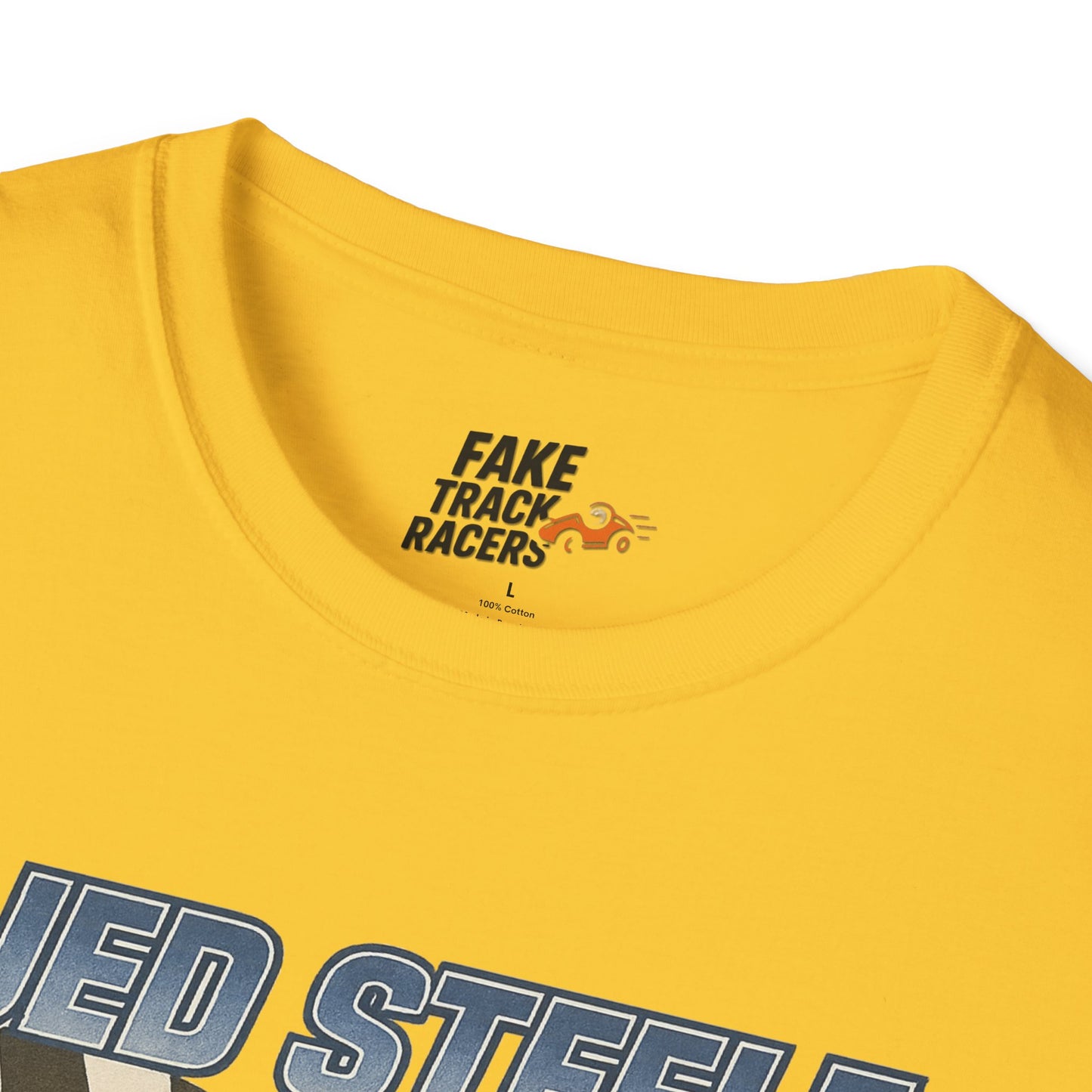 Vintage Style 90s Racing Tee Shirt JED STEELE AllOut Fake Track Racers