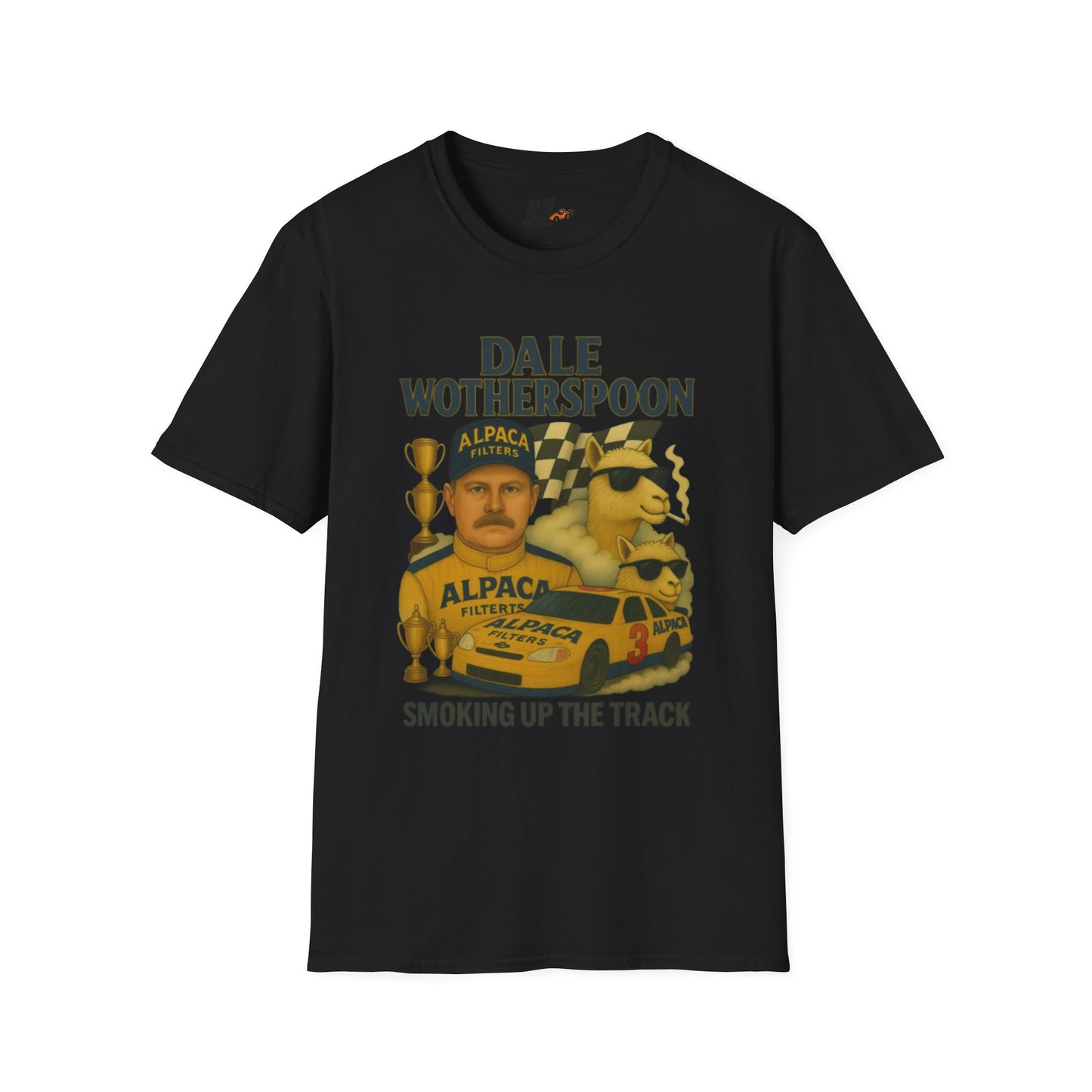 Vintage Style 90s Racing Tee Shirt DALE WOTHERSPOON Alpaca Fake Track Racers