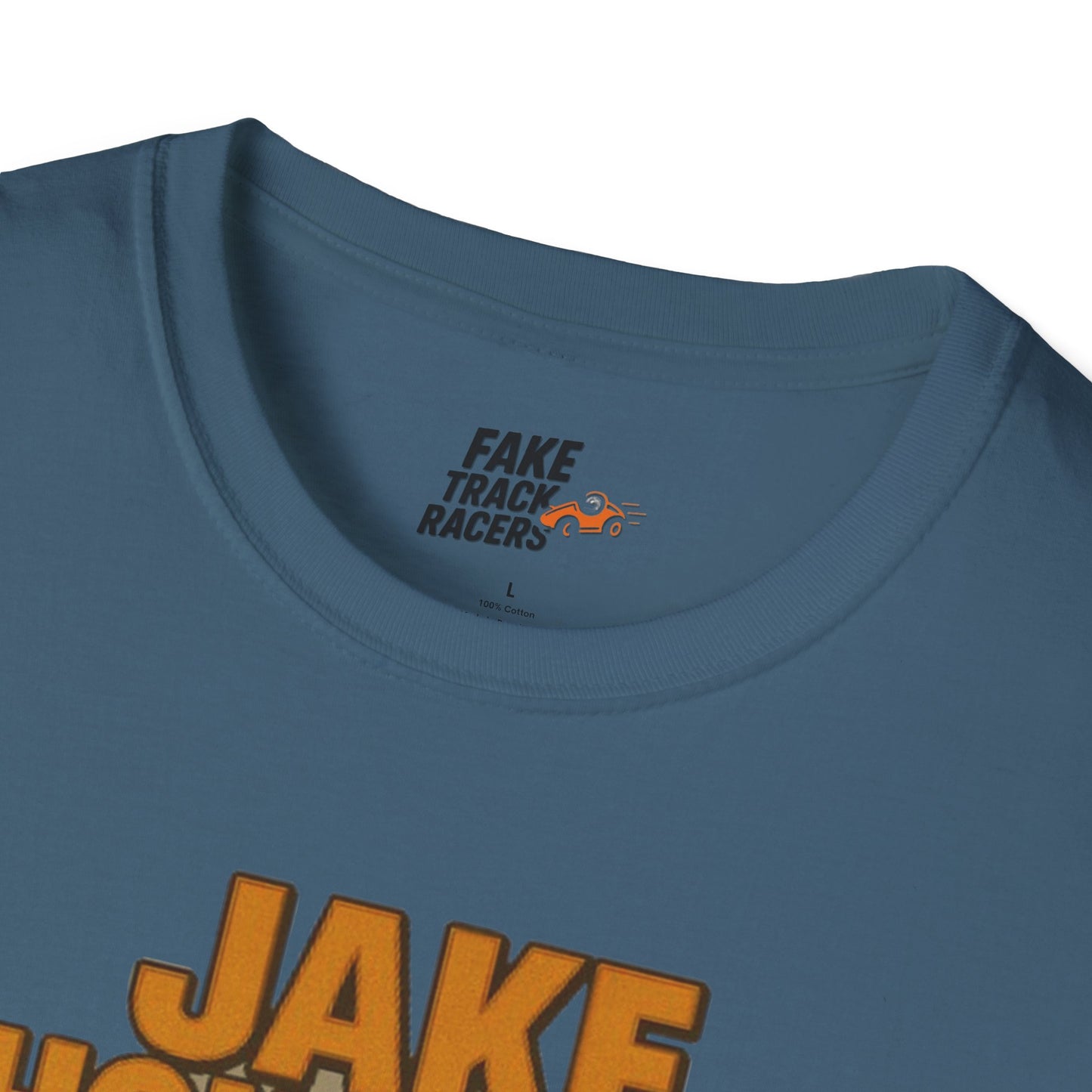 Vintage Style 90s Racing Tee Shirt JAKE OHOULAHAN Lucky Trinkets Fake Track Racers