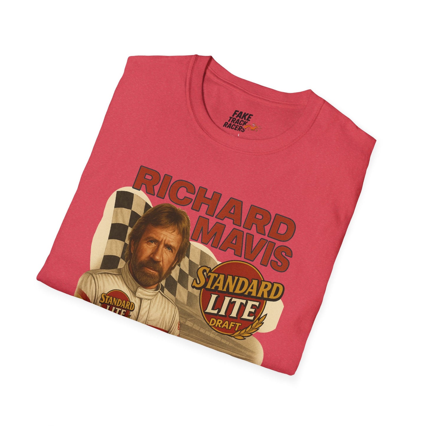 Vintage Style 90s Racing Tee Shirt RICHARD MAVIS Standard Fake Track Racers