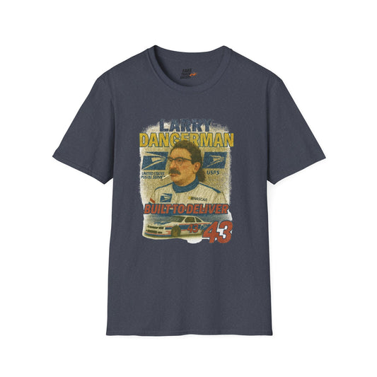 Vintage Style 90s Racing Tee Shirt LARRY DANGERMAN Deliver Shirt Fake Track Racers